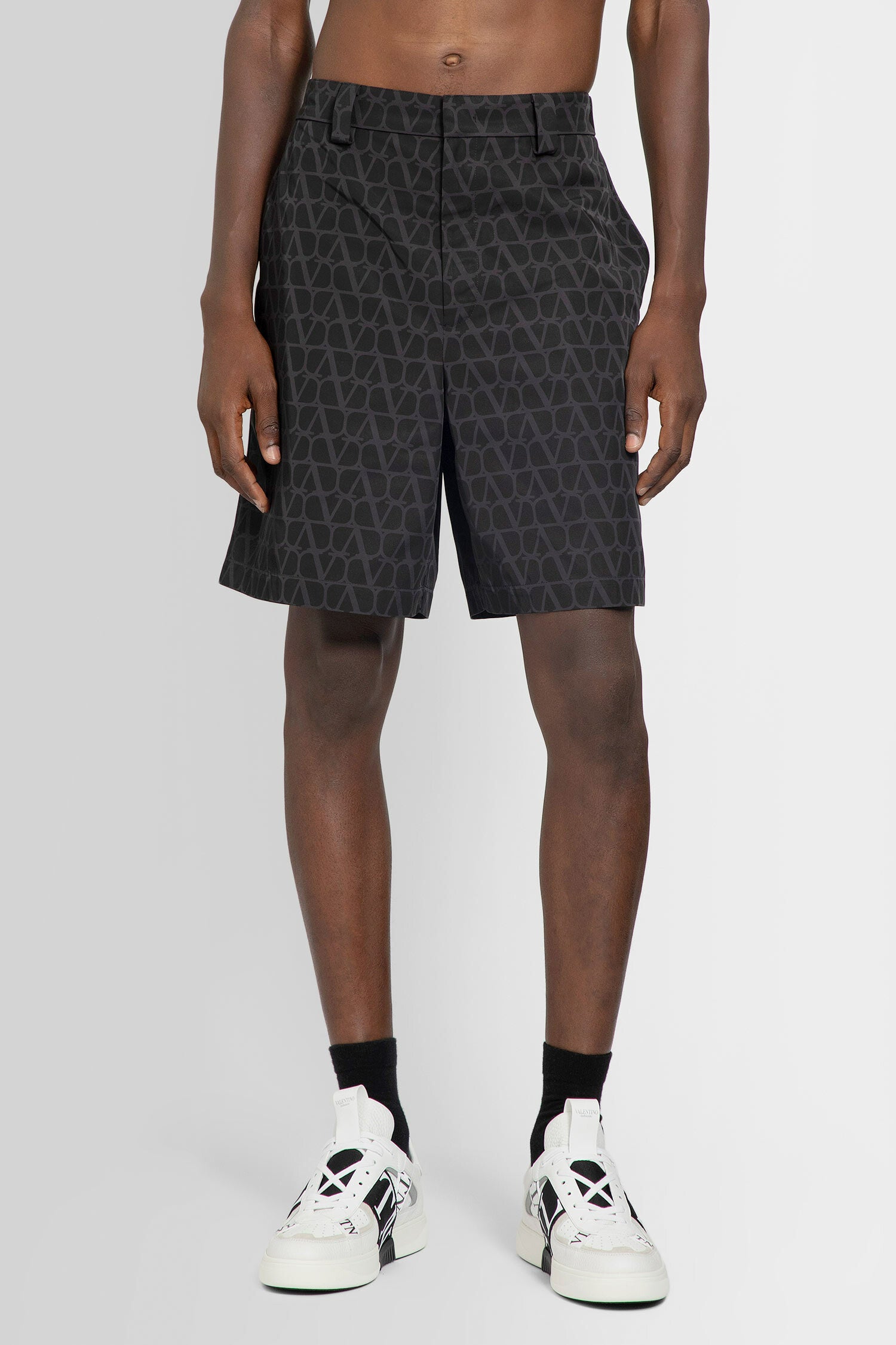 VALENTINO MAN BLACK SHORTS & SKIRTS