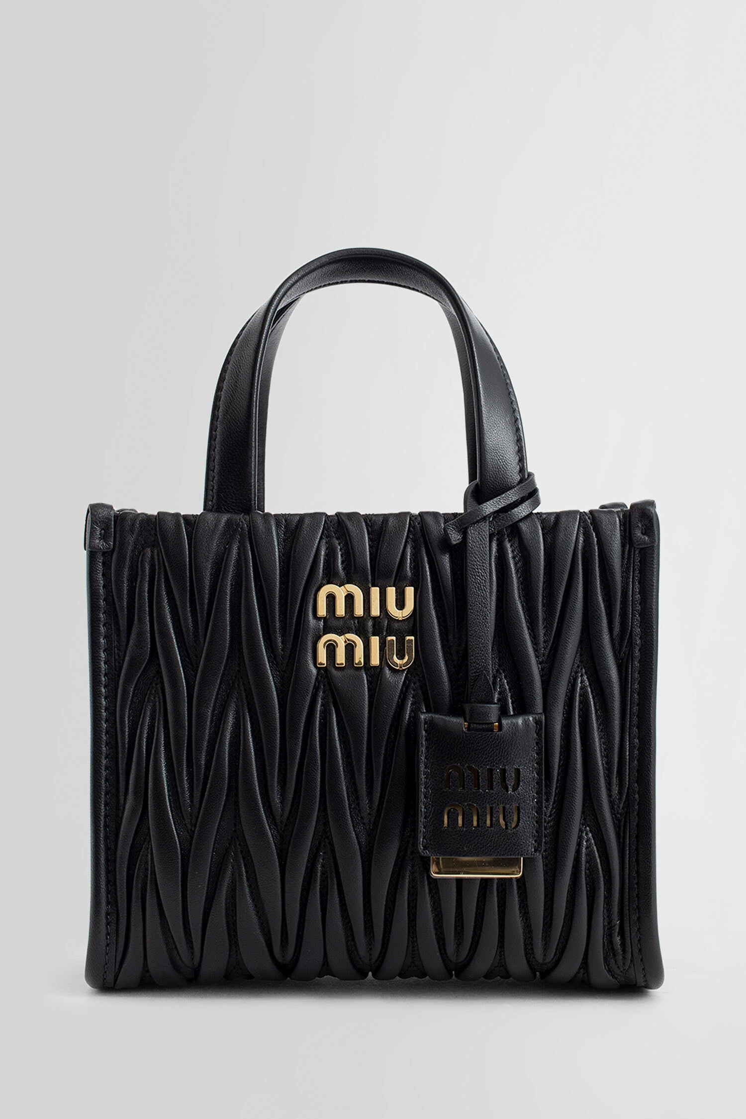 MIU MIU WOMAN BLACK TOP HANDLE BAGS