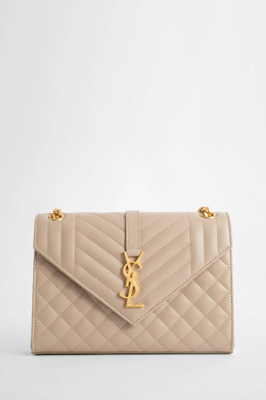 SAINT LAURENT WOMAN BEIGE SHOULDER BAGS