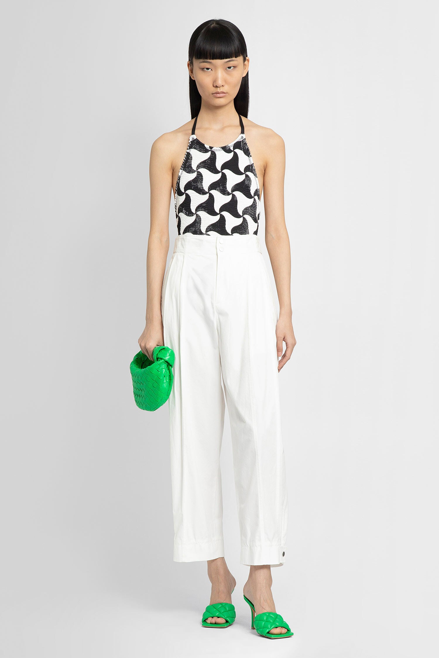 BOTTEGA VENETA WOMAN WHITE TROUSERS