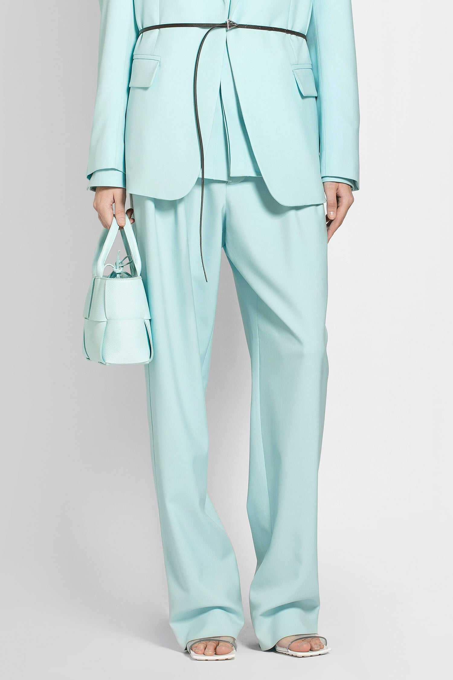 BOTTEGA VENETA WOMAN BLUE TROUSERS