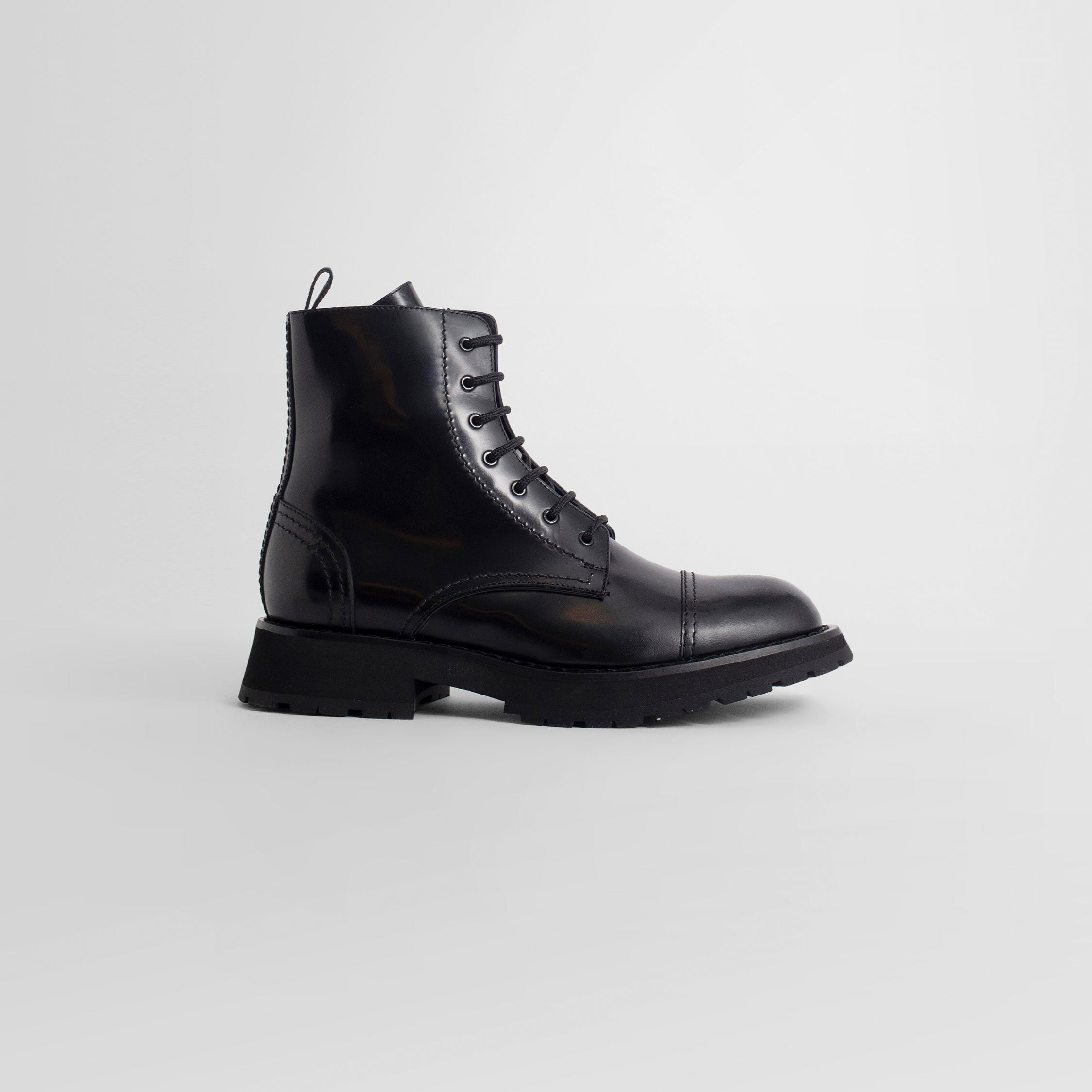 Alexander McQueen Black Combat Boots for Men