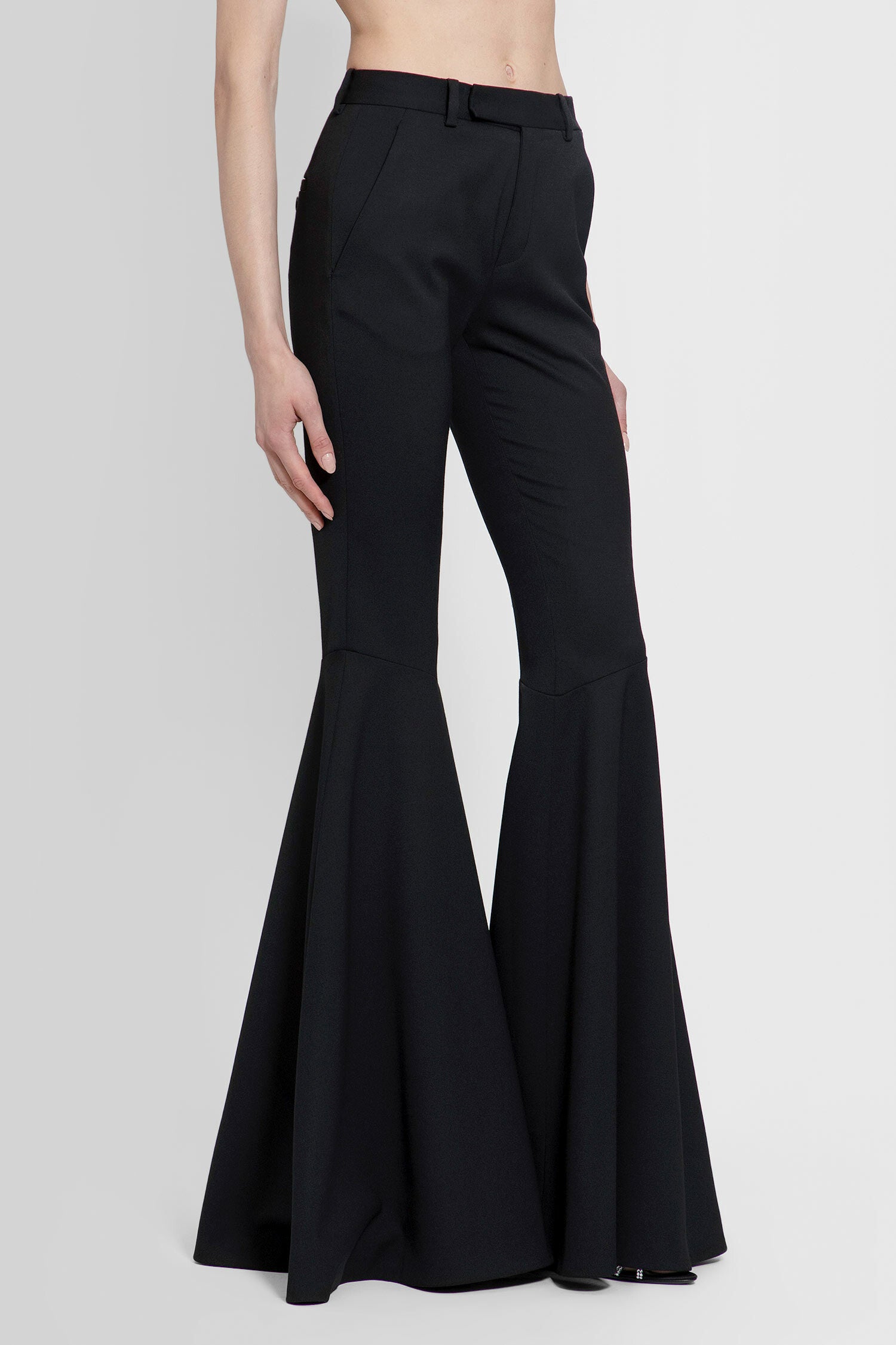 SAINT LAURENT WOMAN BLACK TROUSERS