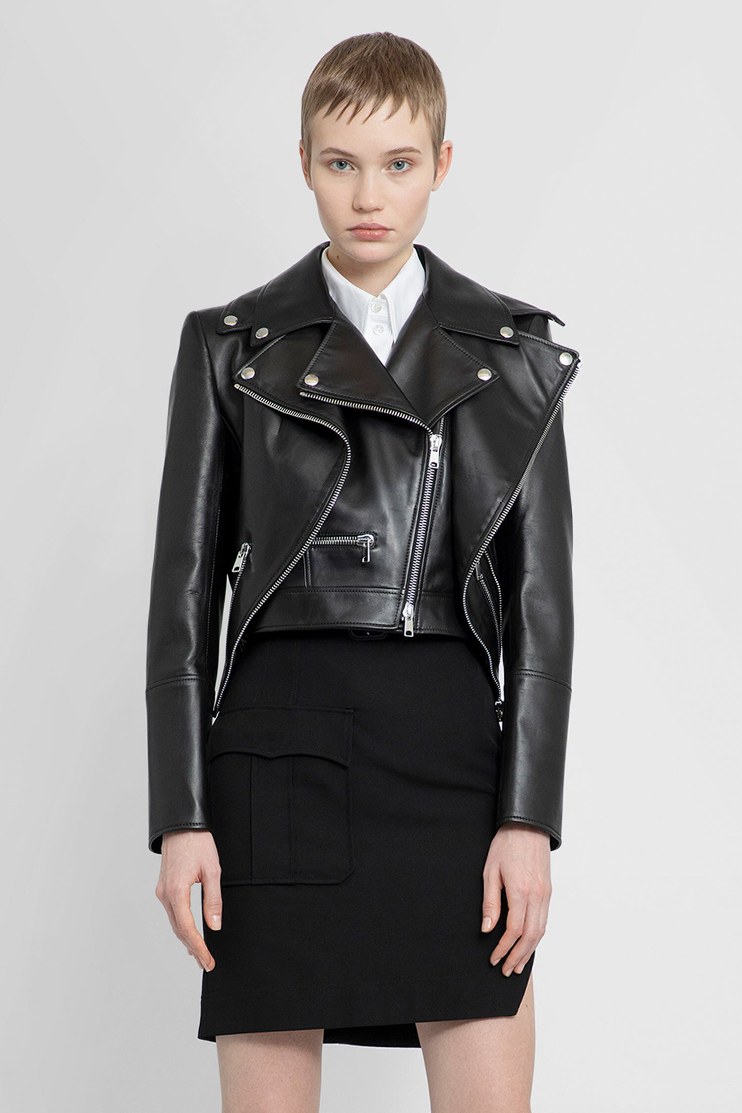 ALEXANDER MCQUEEN WOMAN BLACK JACKETS