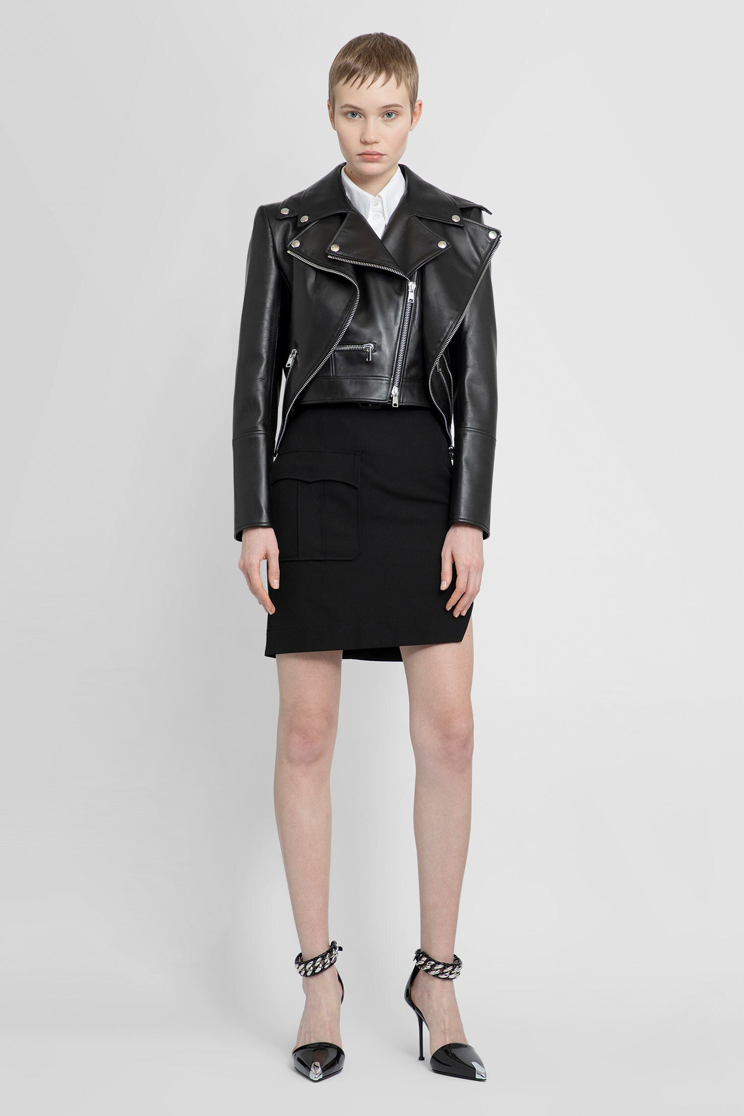 ALEXANDER MCQUEEN WOMAN BLACK JACKETS