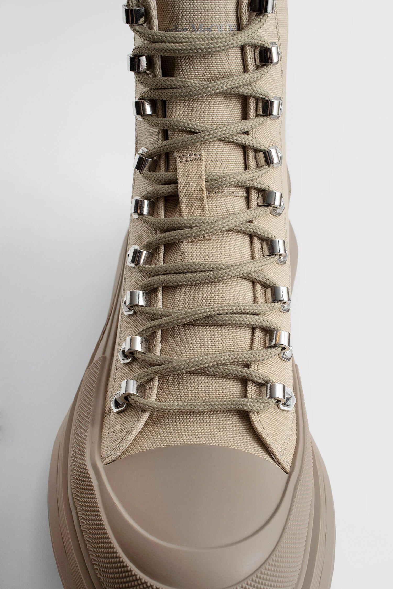 ALEXANDER MCQUEEN MAN BEIGE BOOTS