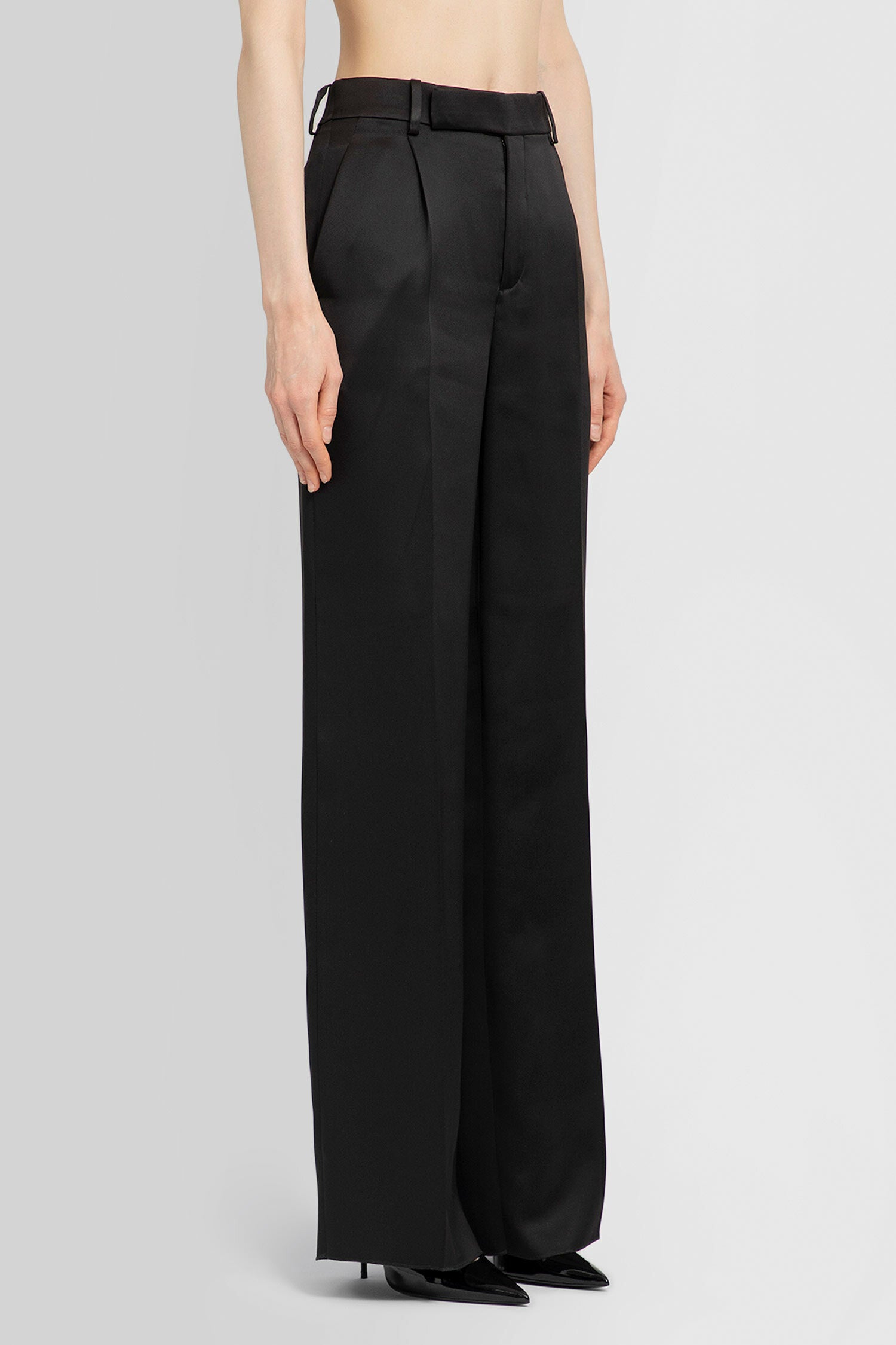 SAINT LAURENT WOMAN BLACK TROUSERS