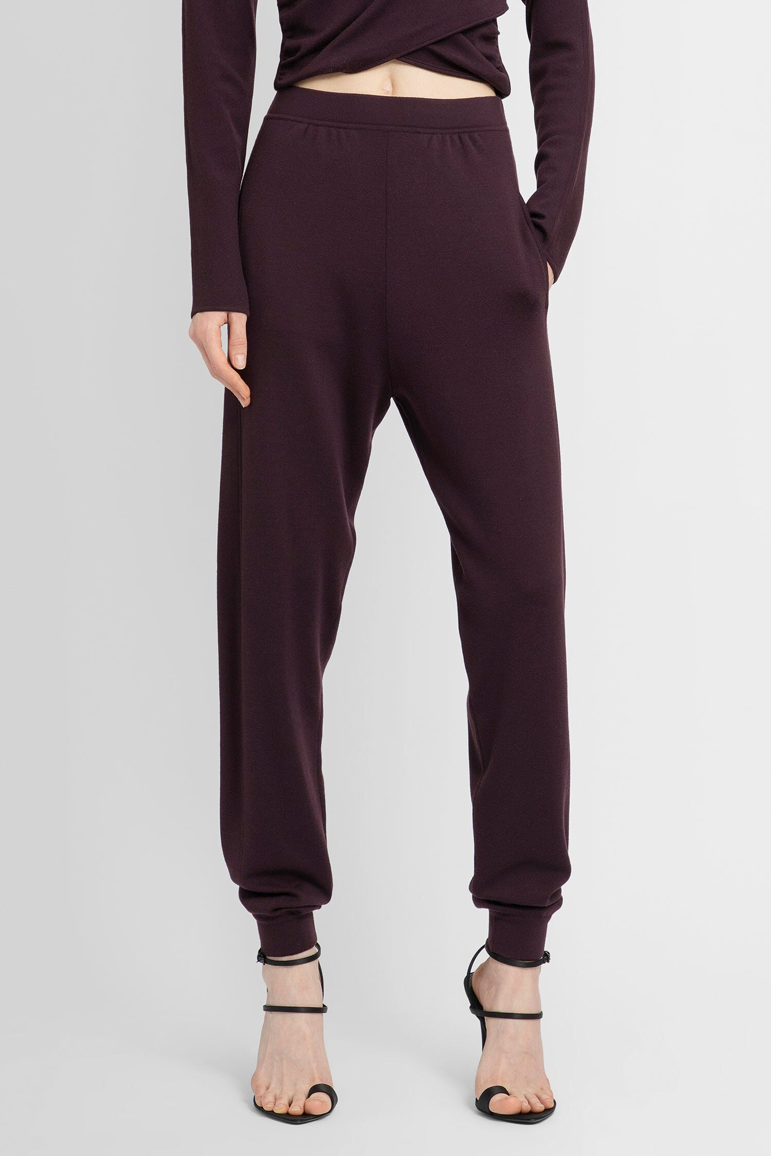 SAINT LAURENT WOMAN PURPLE TROUSERS