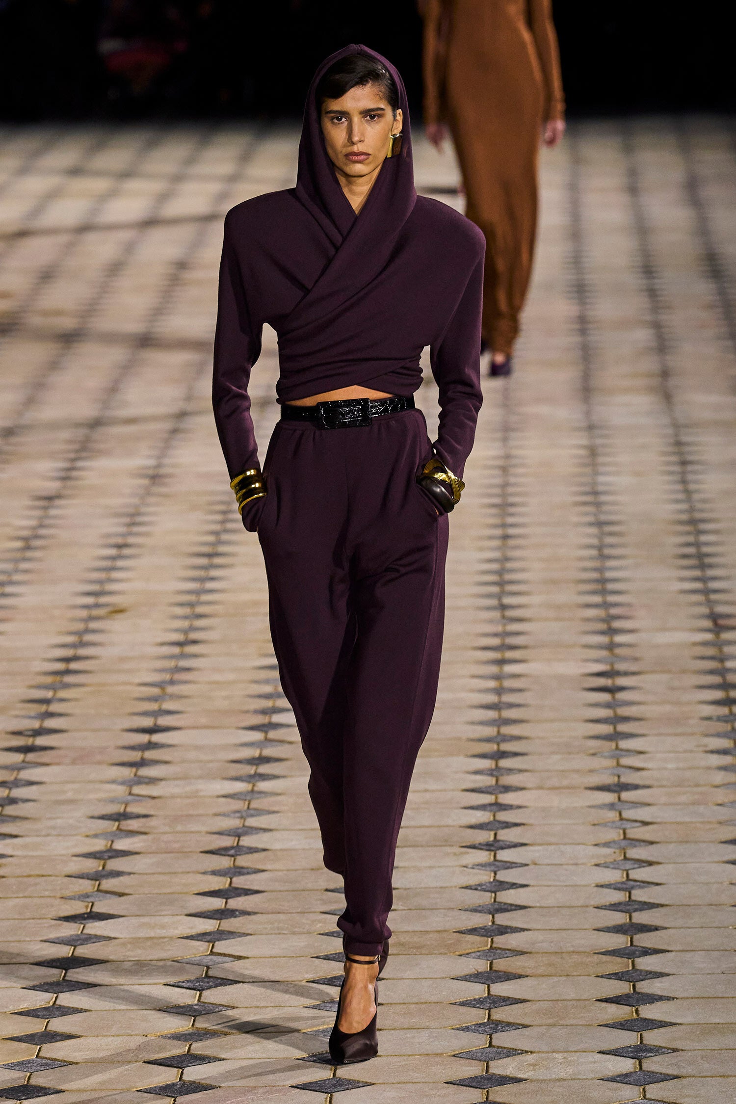 SAINT LAURENT WOMAN PURPLE TROUSERS