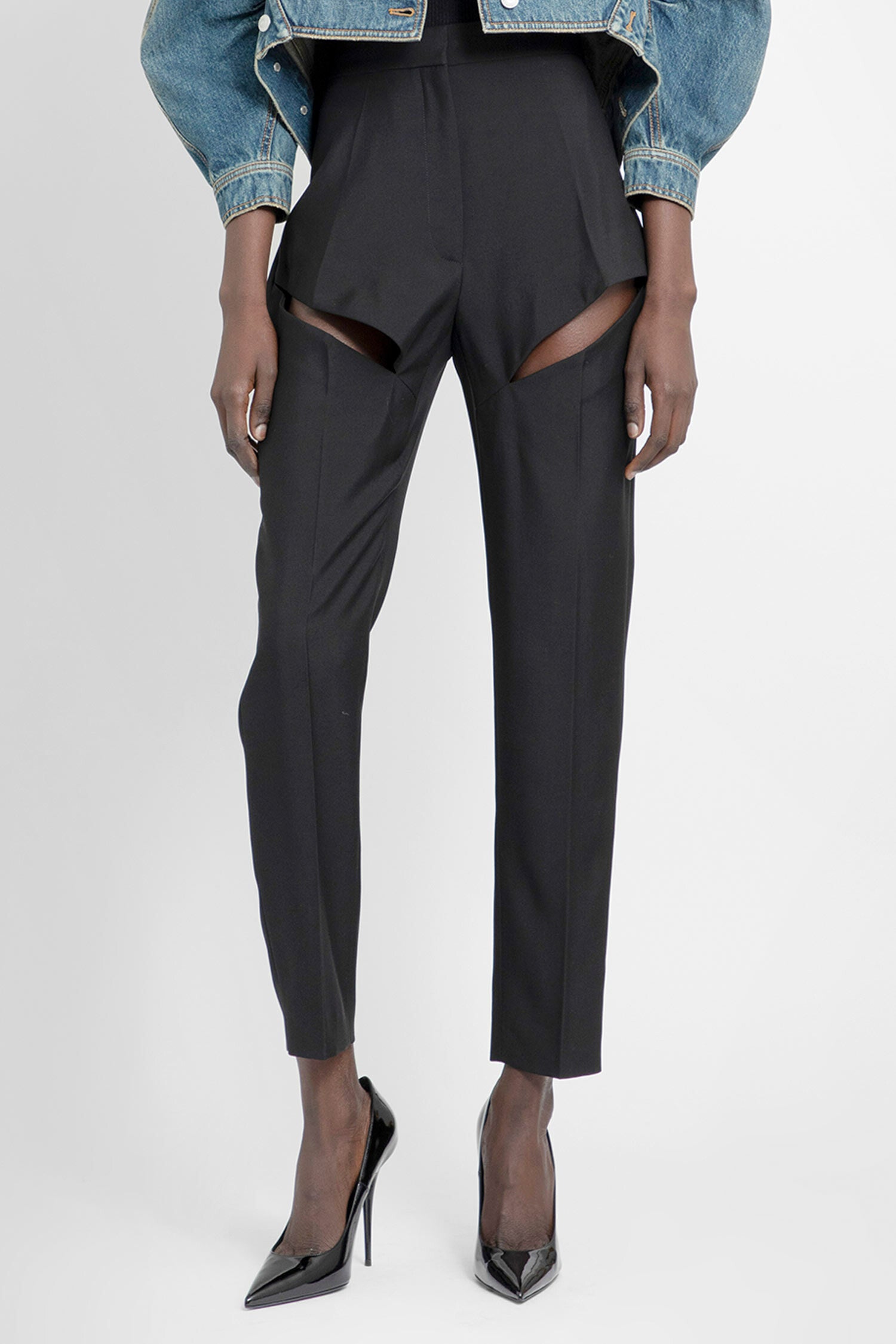 ALEXANDER MCQUEEN WOMAN BLACK TROUSERS