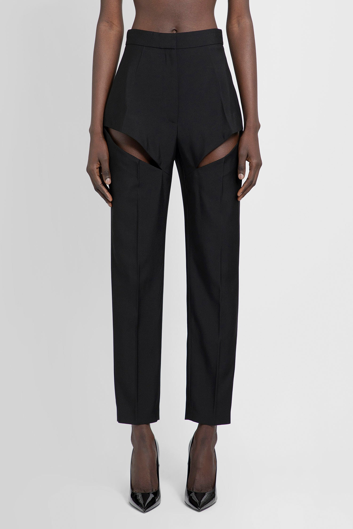 ALEXANDER MCQUEEN WOMAN BLACK TROUSERS