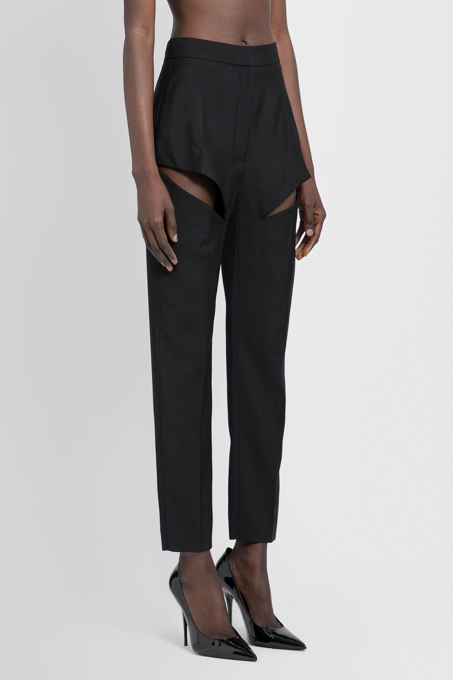 ALEXANDER MCQUEEN WOMAN BLACK TROUSERS