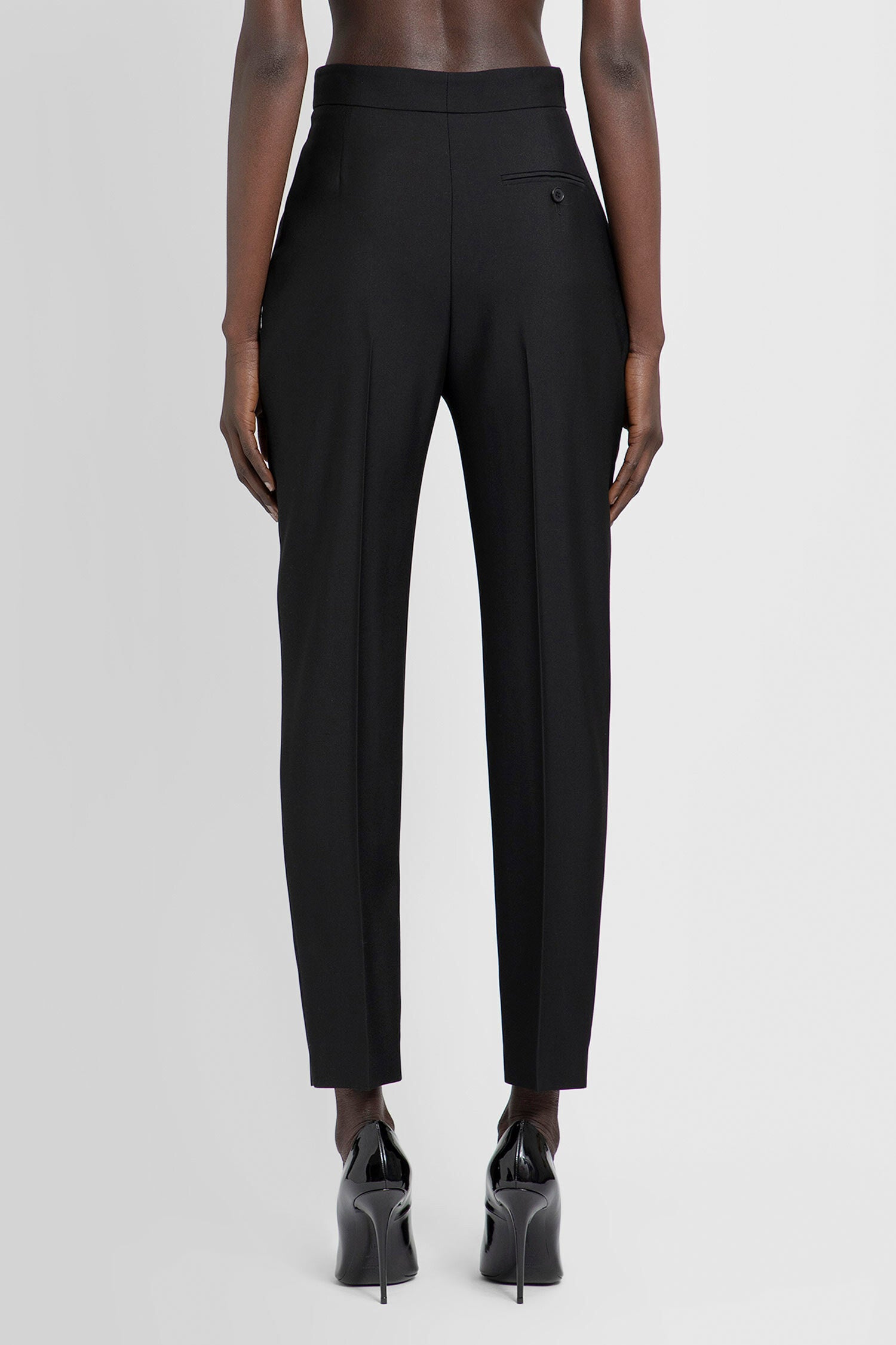 ALEXANDER MCQUEEN WOMAN BLACK TROUSERS