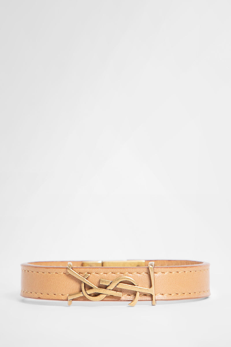 Saint Laurent Leather Bracelet with Monogram