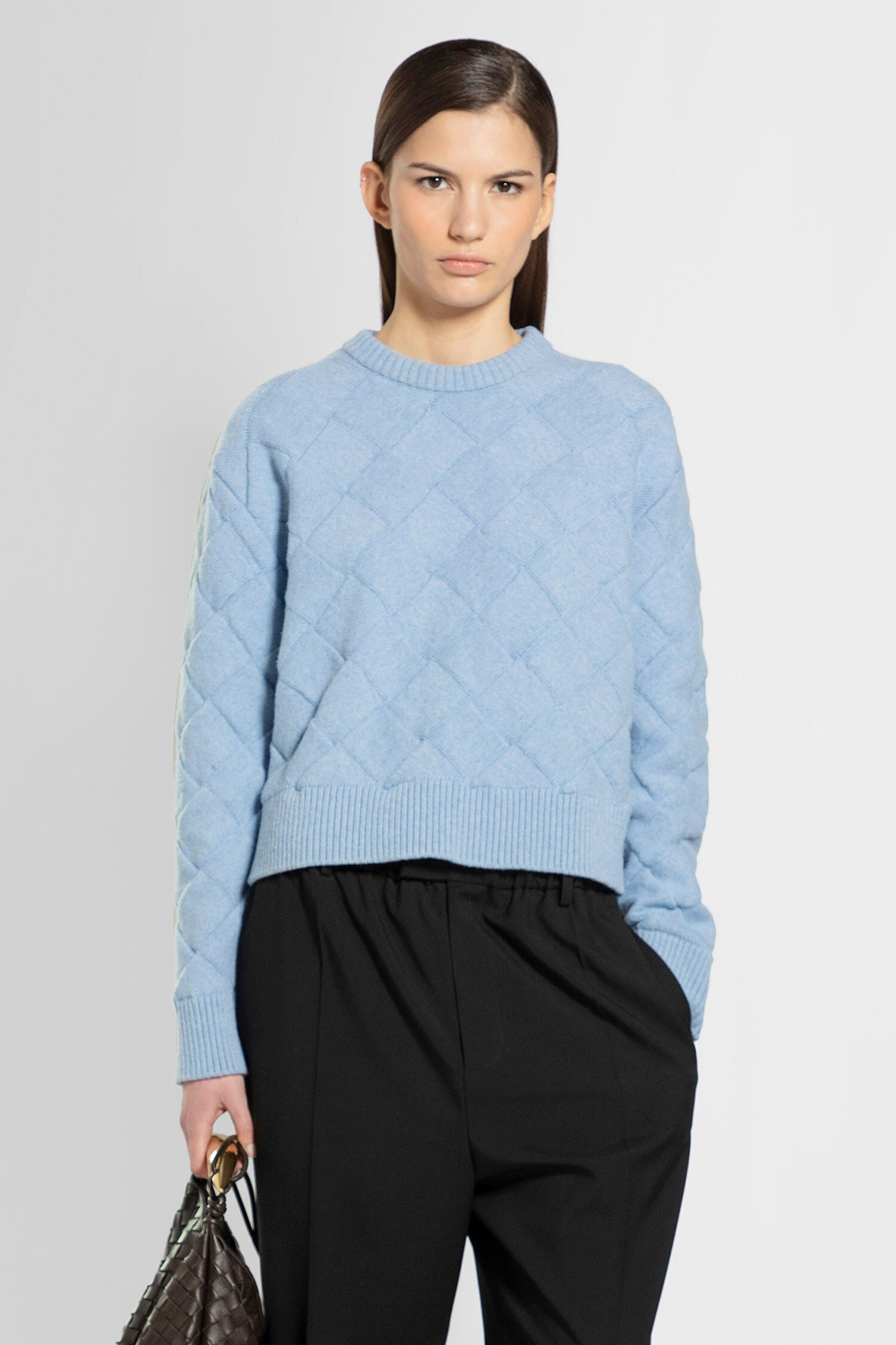 BOTTEGA VENETA WOMAN BLUE KNITWEAR