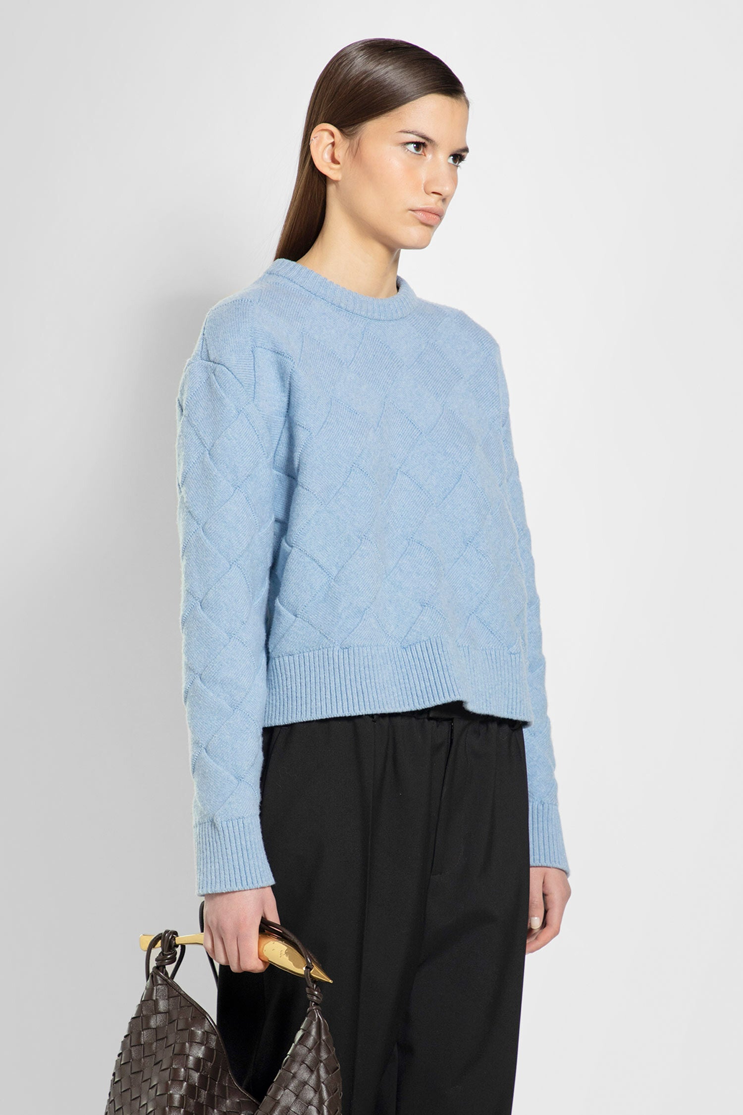 BOTTEGA VENETA WOMAN BLUE KNITWEAR