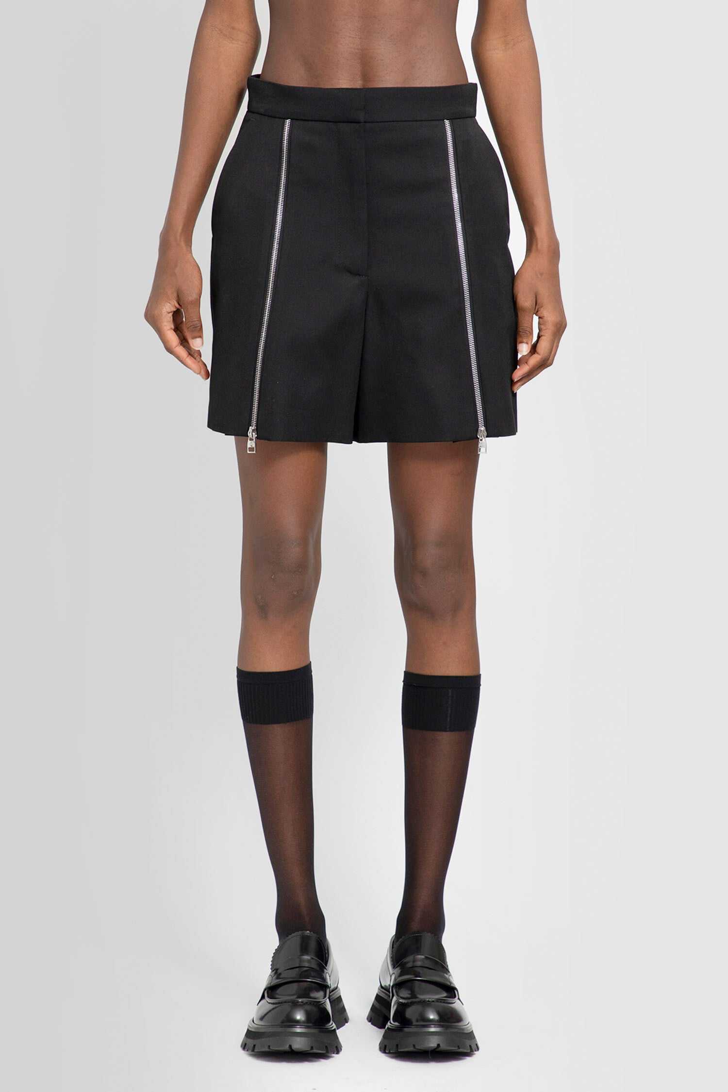 ALEXANDER MCQUEEN WOMAN BLACK SHORTS