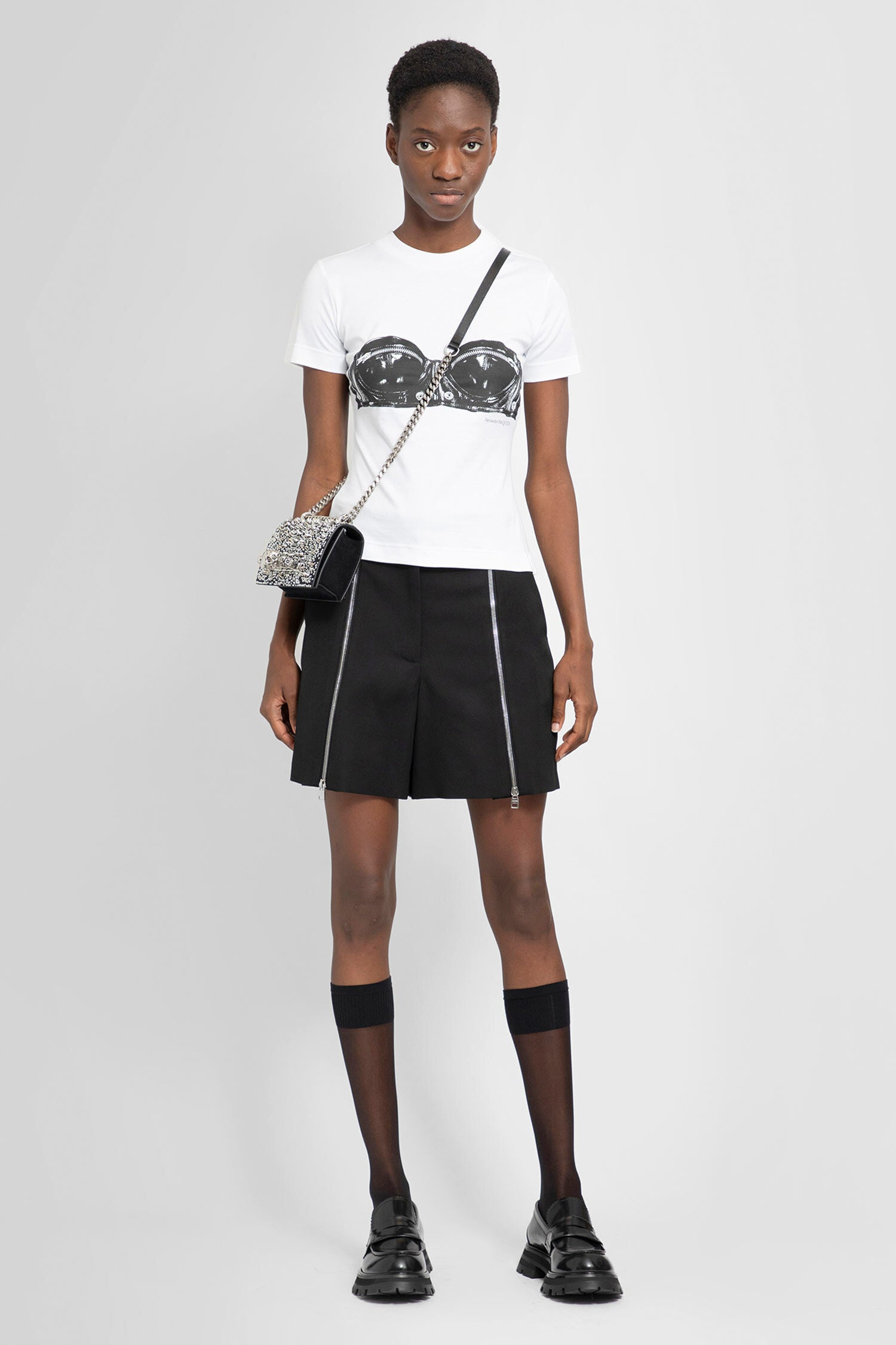 ALEXANDER MCQUEEN WOMAN BLACK SHORTS