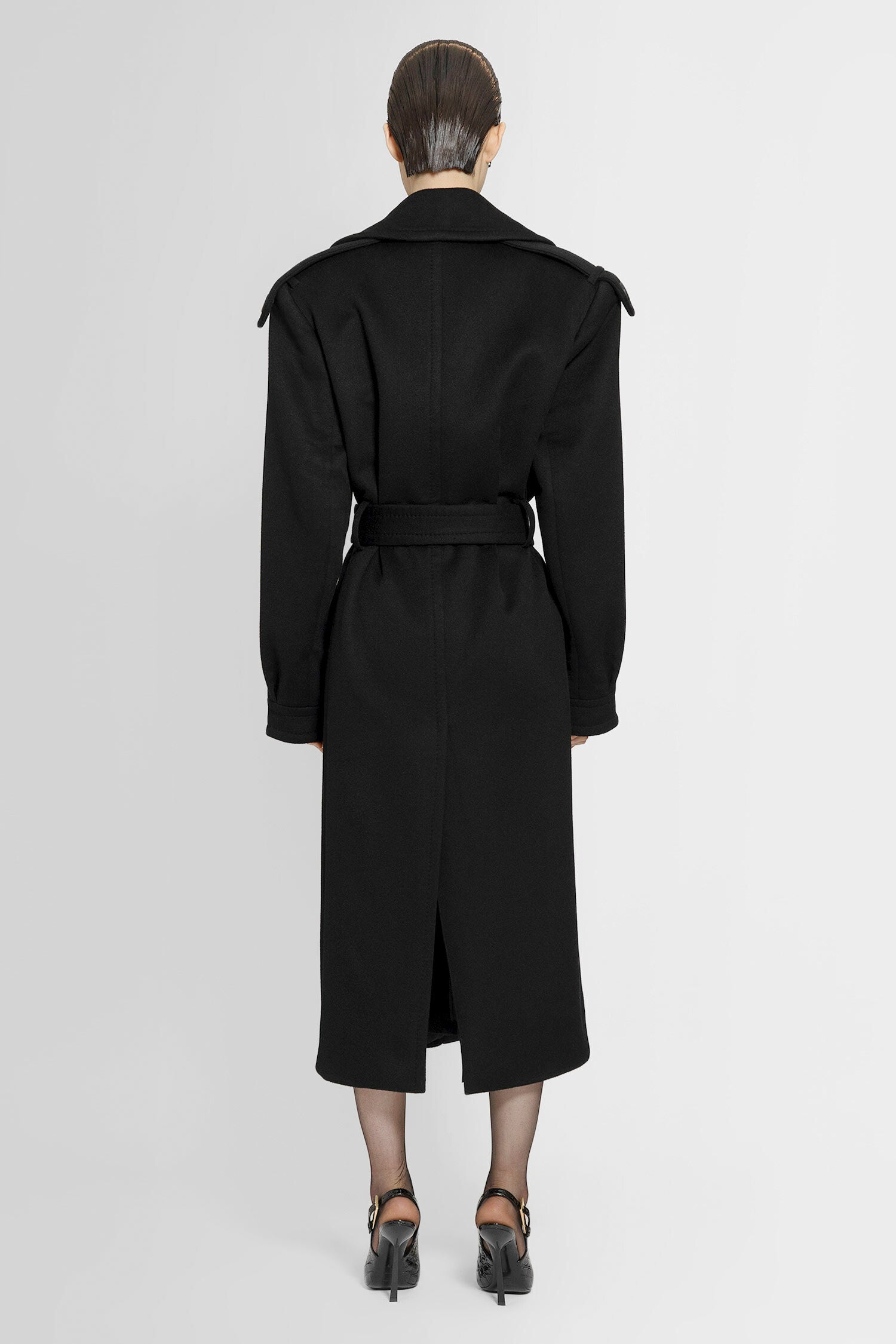 SAINT LAURENT WOMAN BLACK COATS