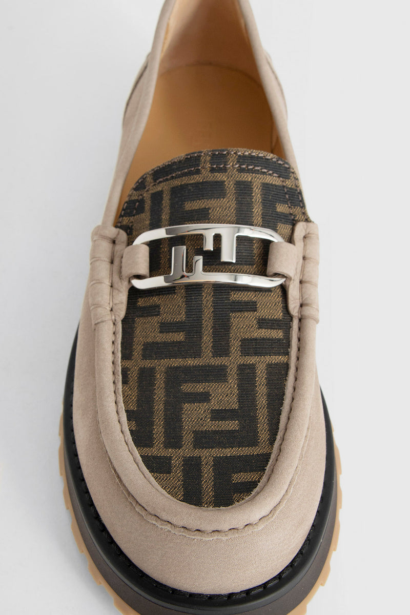 Fendi O'Lock loafers - Beige nubuck leather loafers