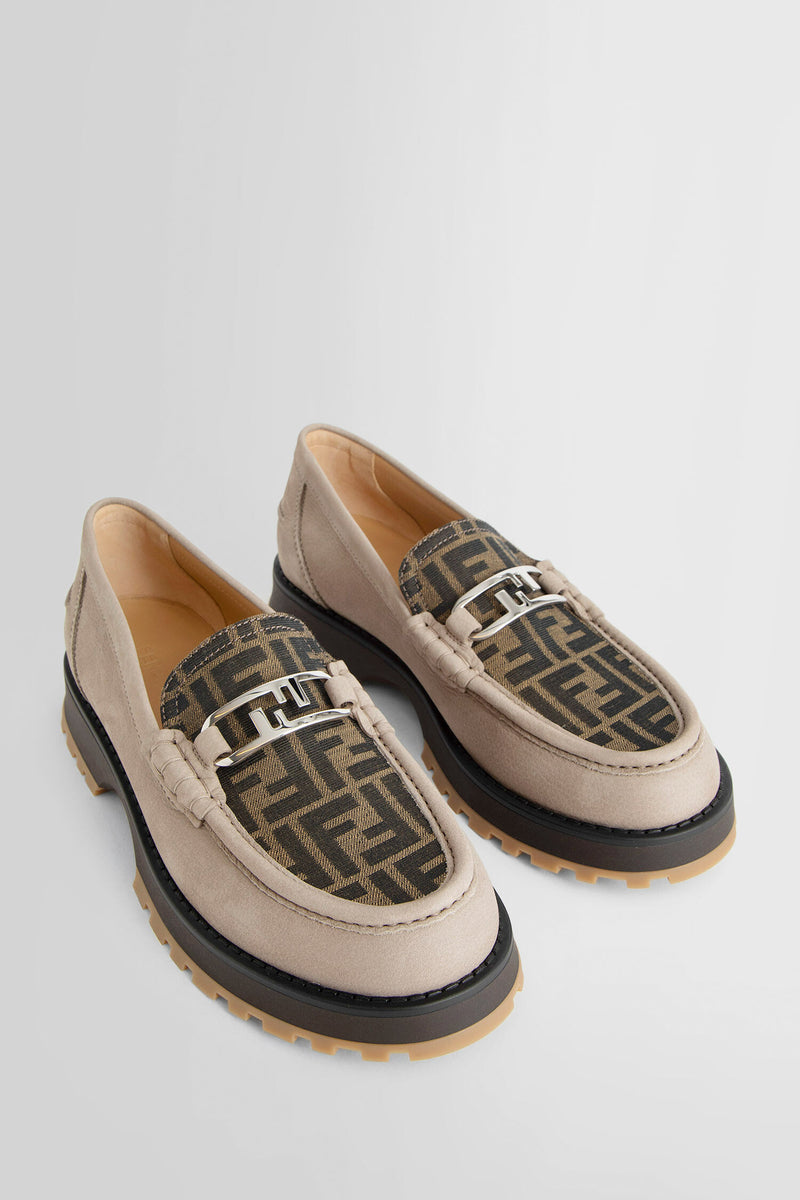 Fendi O'Lock loafers - Beige nubuck leather loafers