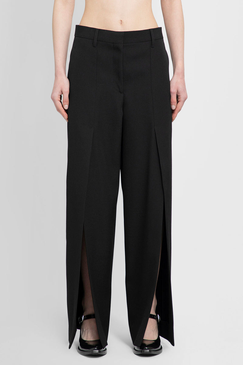 BURBERRY WOMAN BLACK TROUSERS - BURBERRY - TROUSERS