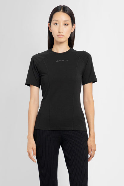 MONCLER WOMAN BLACK T-SHIRTS & TANK TOPS