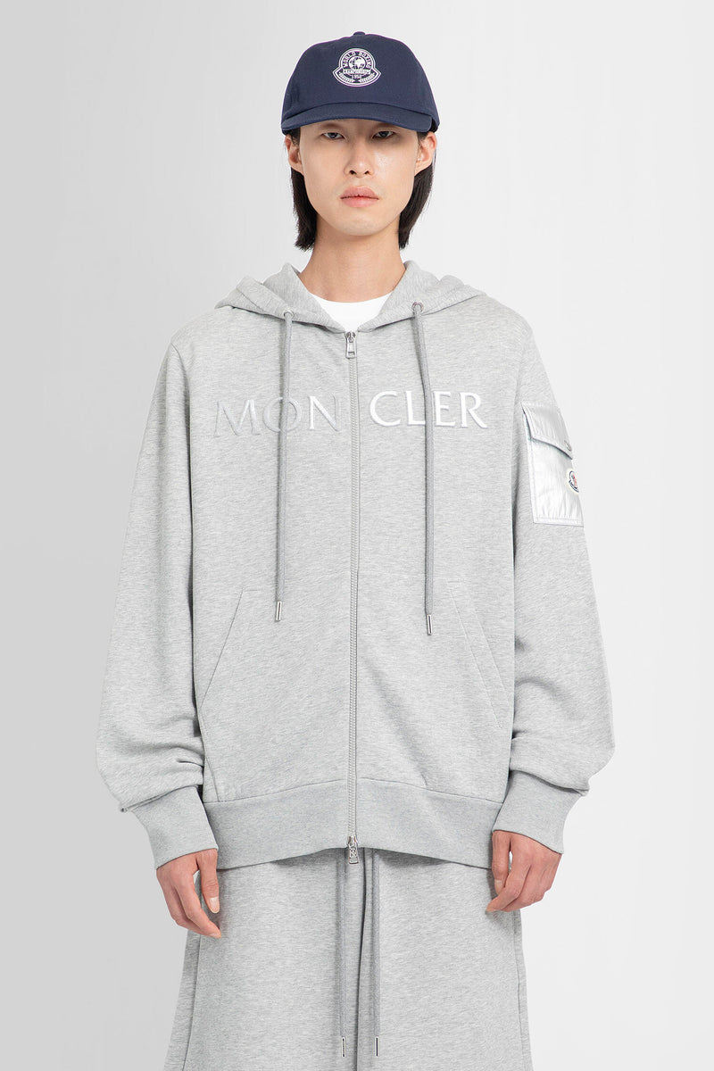 Gray Embossed Logo Hoodie - Sweatshirts for Men