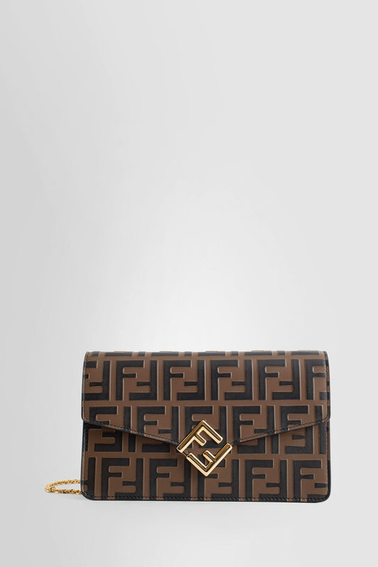 FENDI WOMAN BROWN SHOULDER BAGS