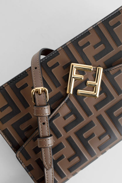 FENDI WOMAN BROWN SHOULDER BAGS