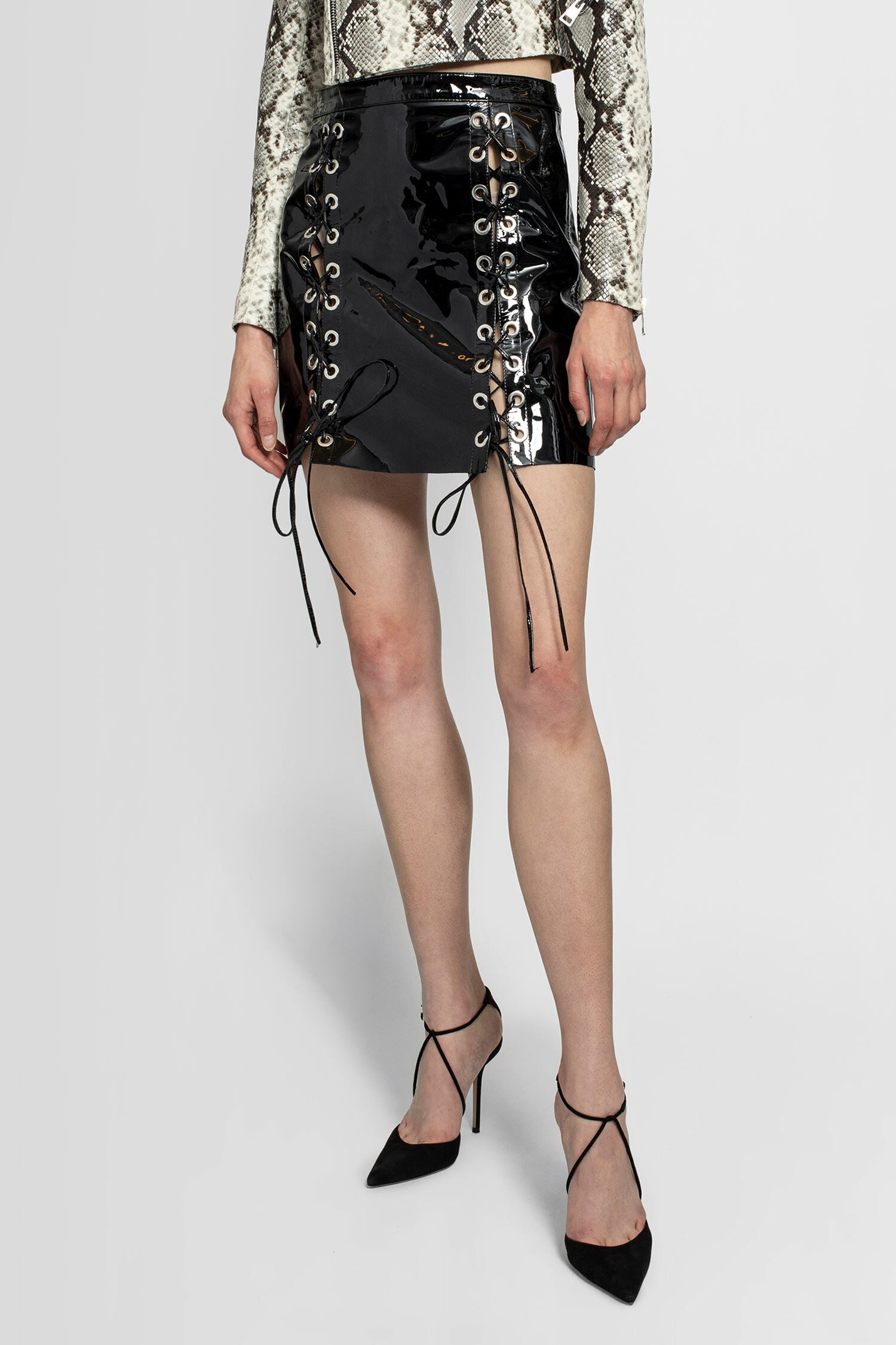 Manokhi leather mini skirt - Black