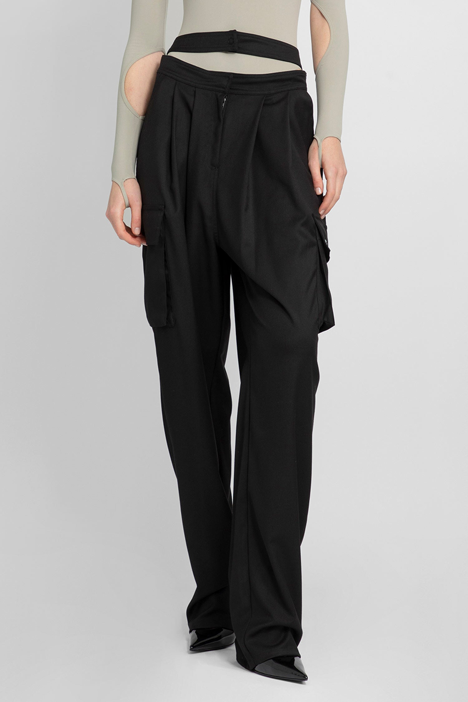 ANDREADAMO WOMAN BLACK TROUSERS