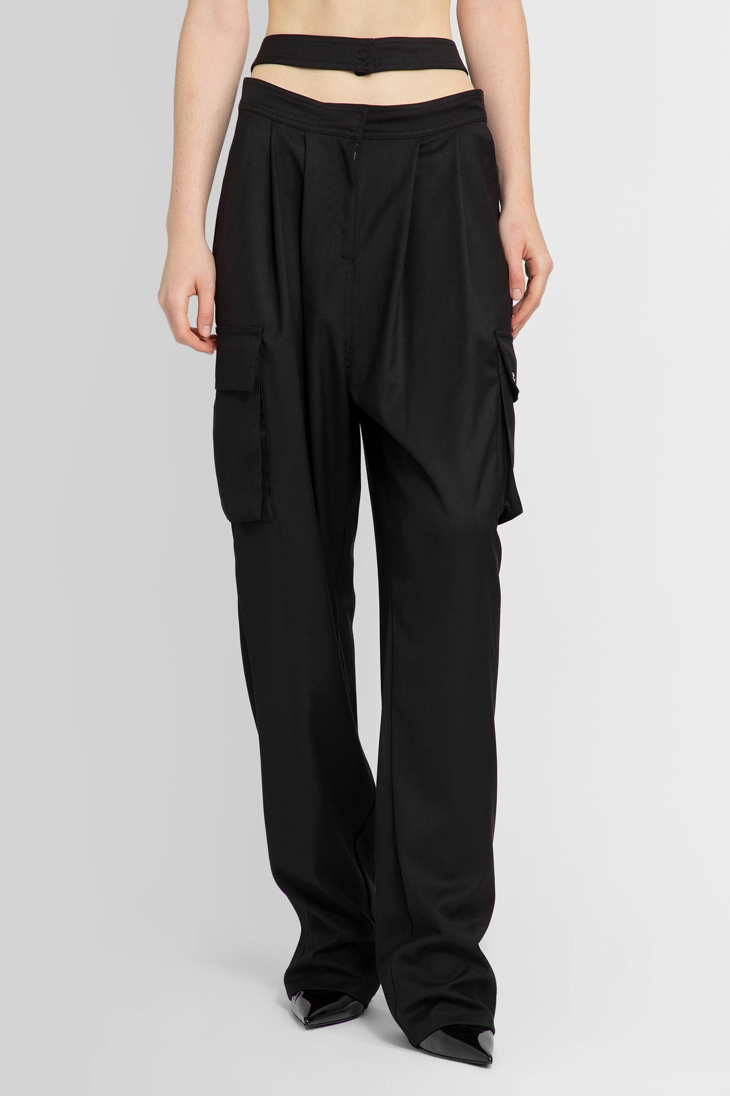 ANDREADAMO WOMAN BLACK TROUSERS