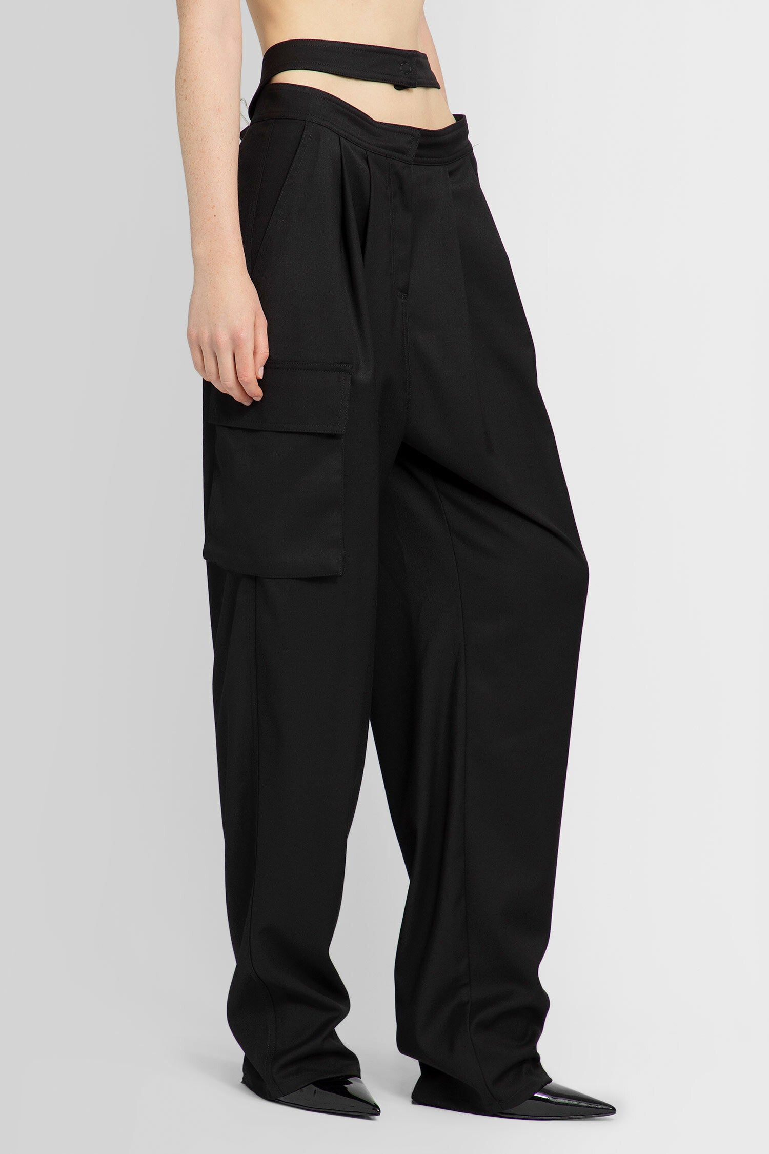 ANDREADAMO WOMAN BLACK TROUSERS