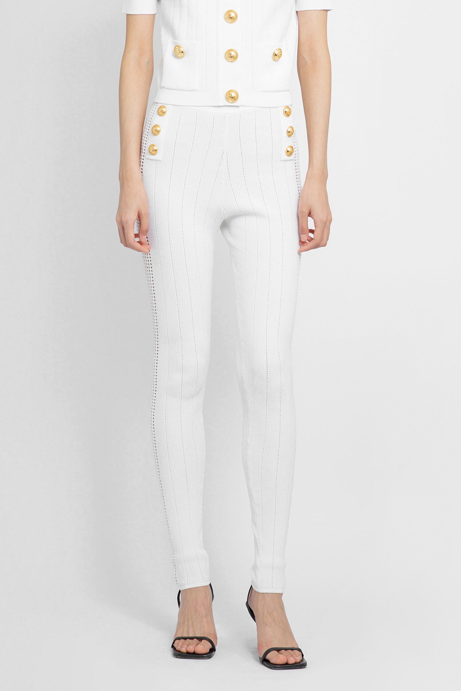 BALMAIN WOMAN WHITE TROUSERS