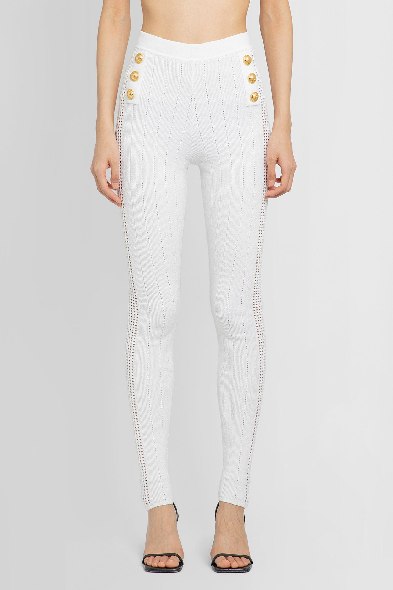 BALMAIN WOMAN WHITE TROUSERS