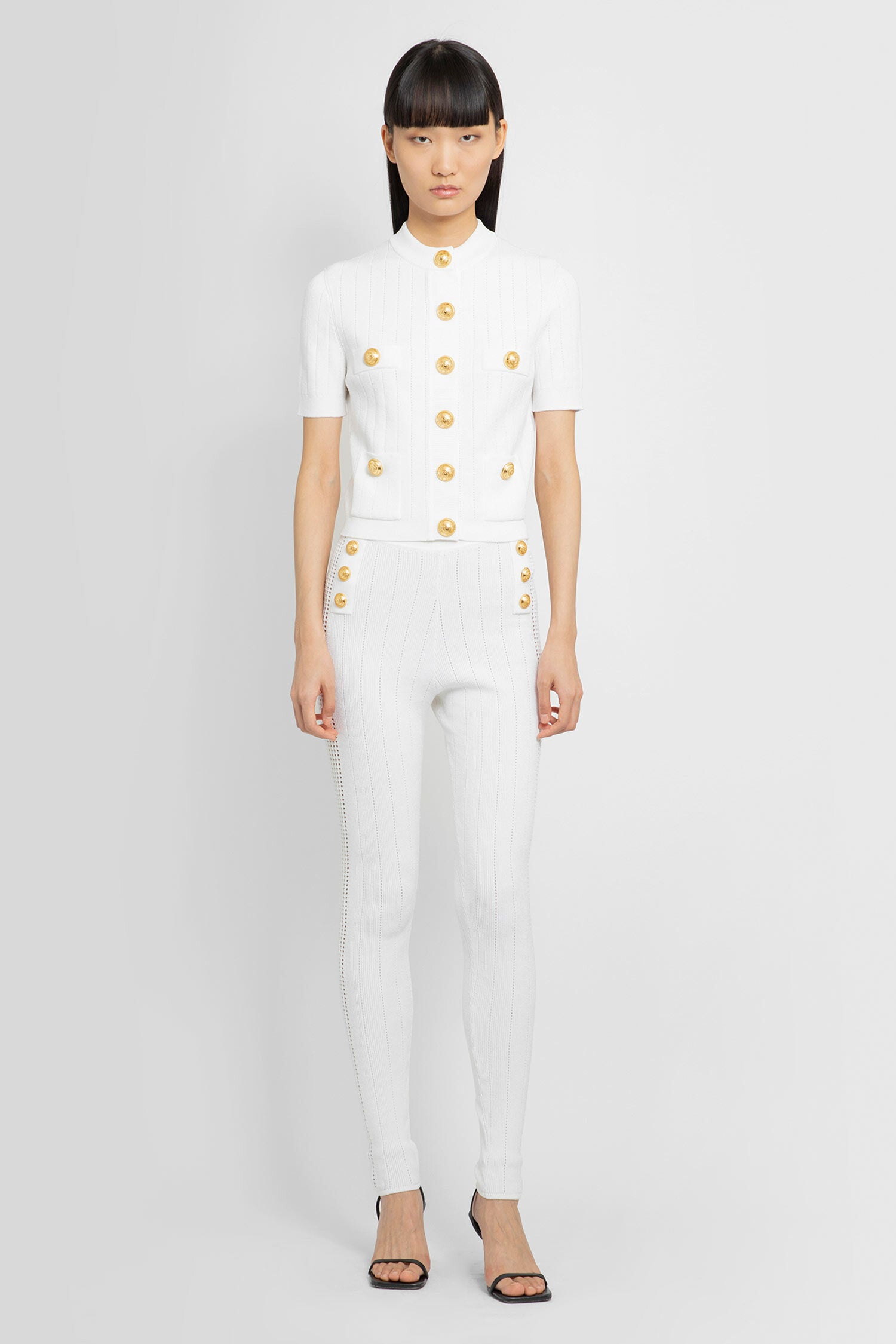 BALMAIN WOMAN WHITE TROUSERS