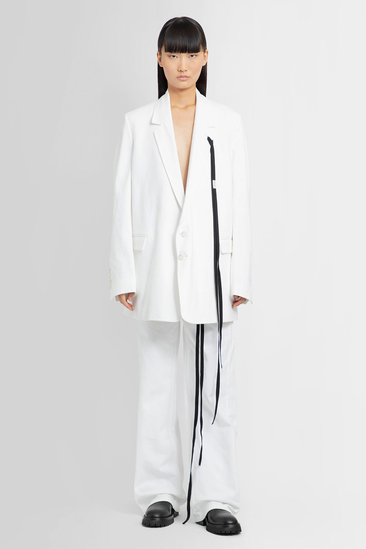 ANN DEMEULEMEESTER WOMAN WHITE BLAZERS