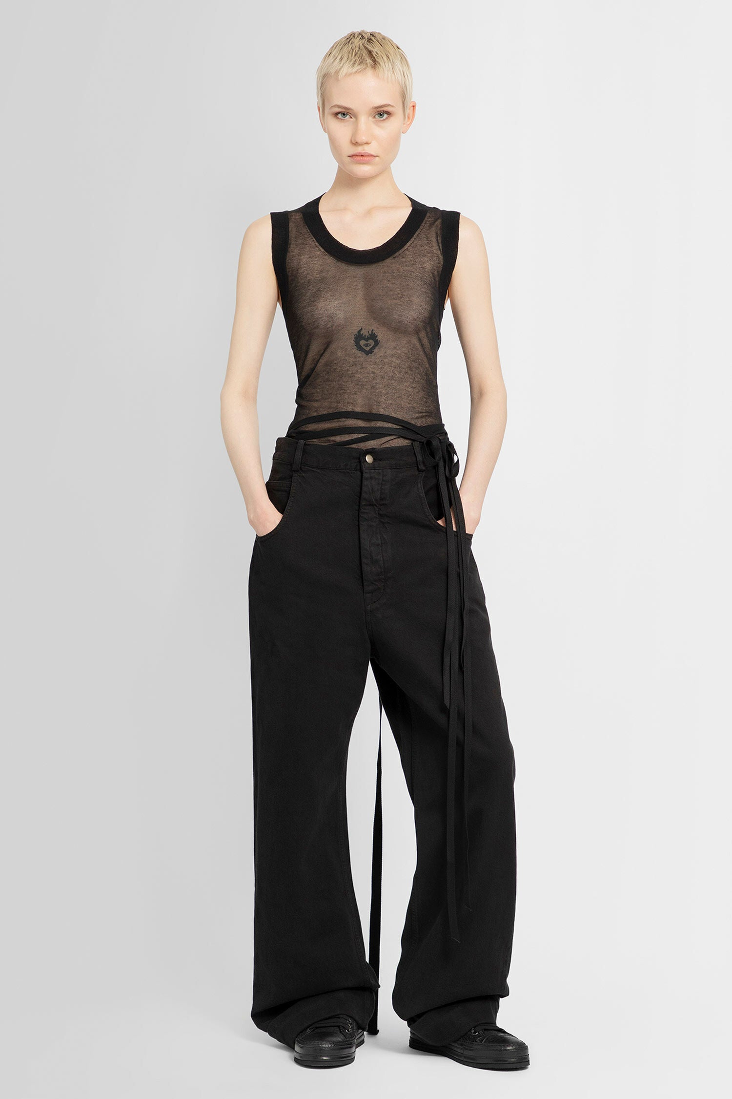 ANN DEMEULEMEESTER WOMAN BLACK JEANS