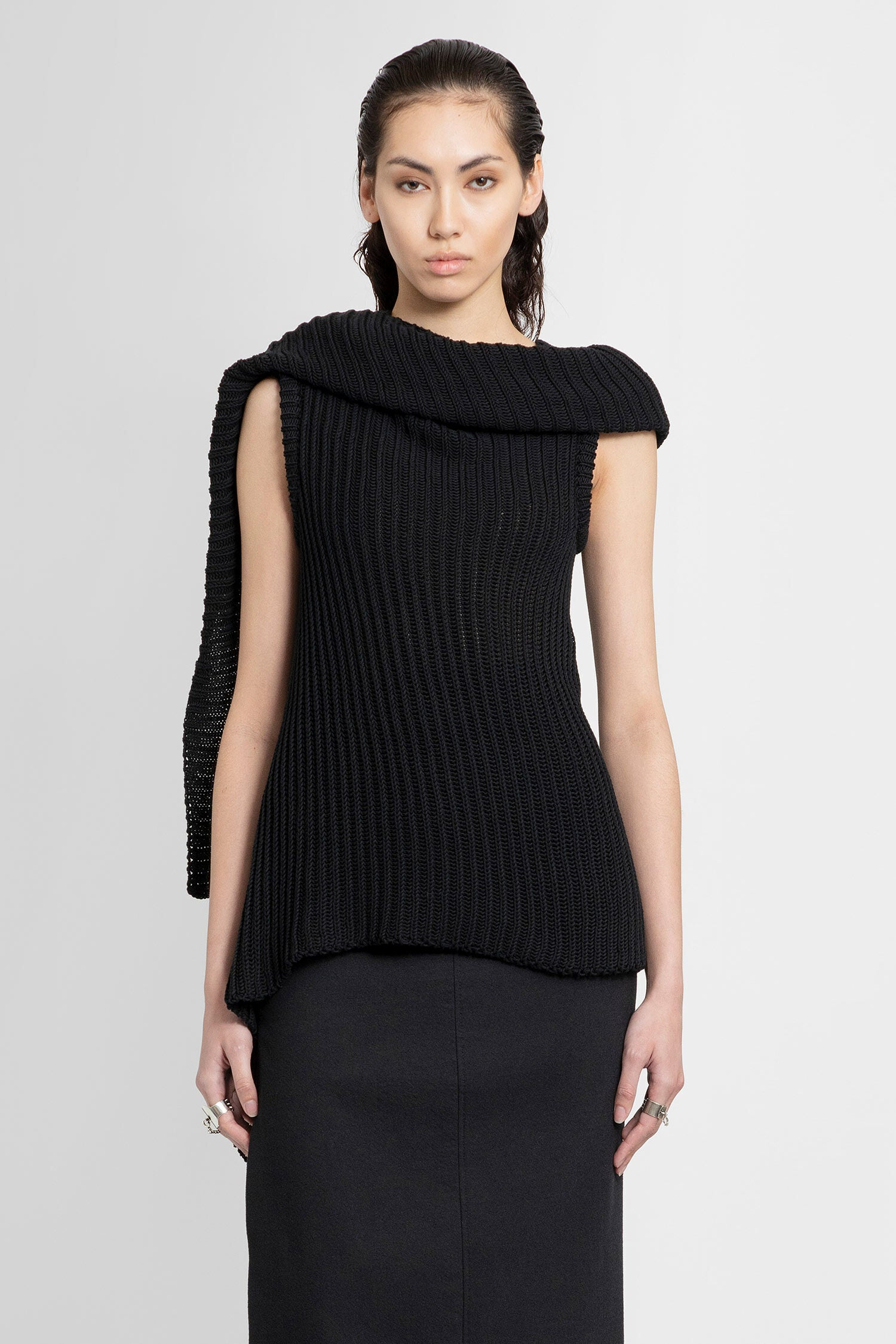 ANN DEMEULEMEESTER WOMAN BLACK TOPS