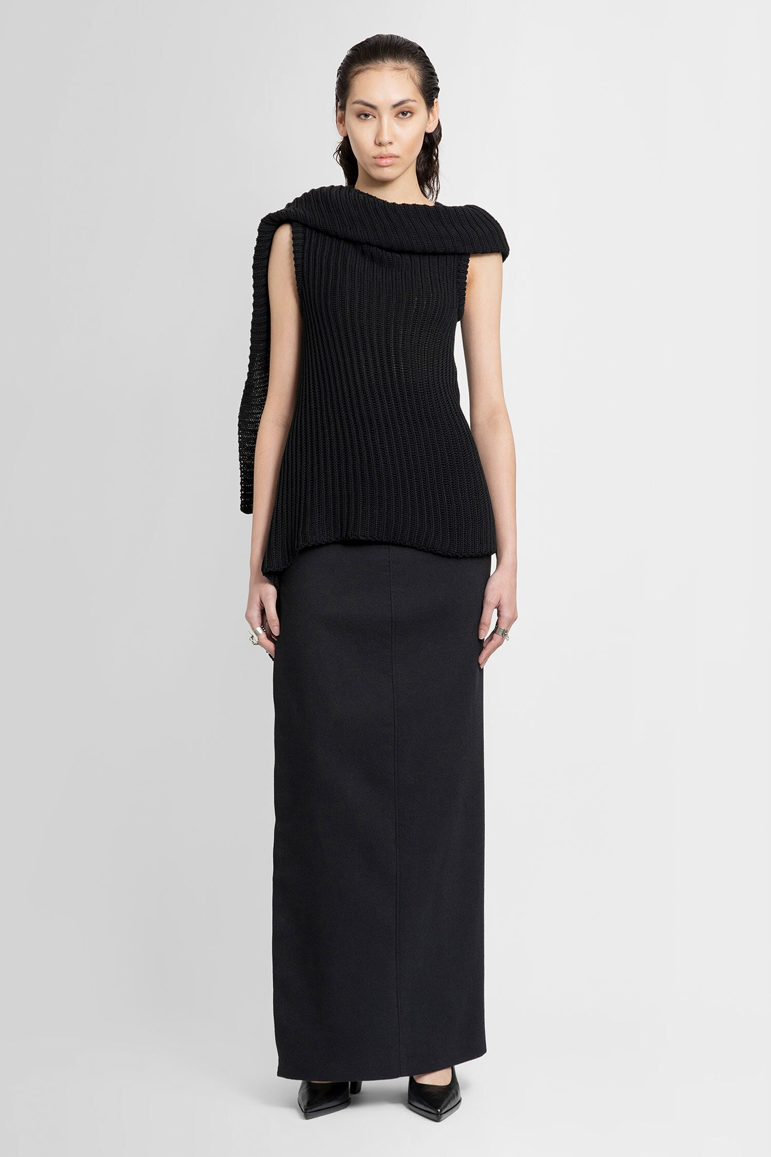 ANN DEMEULEMEESTER WOMAN BLACK TOPS