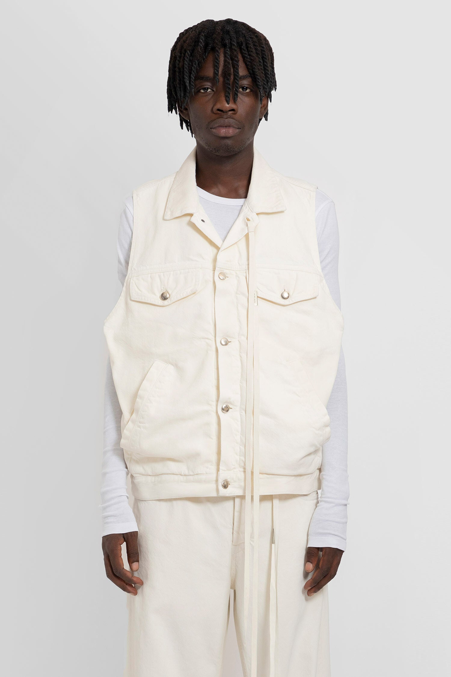 ANN DEMEULEMEESTER MAN OFF-WHITE WAISTCOATS