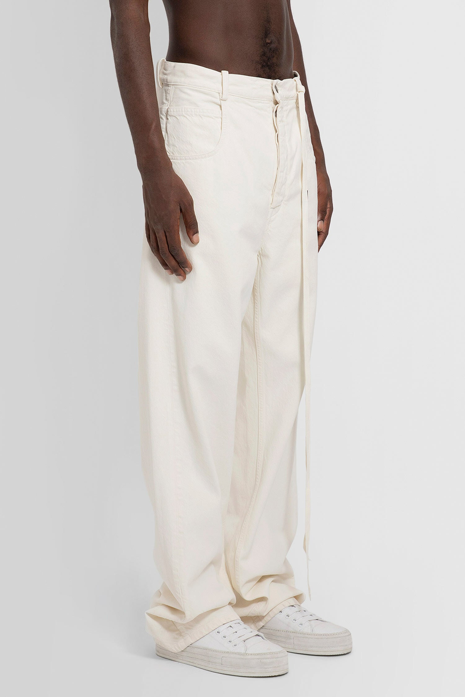 ANN DEMEULEMEESTER MAN OFF-WHITE JEANS