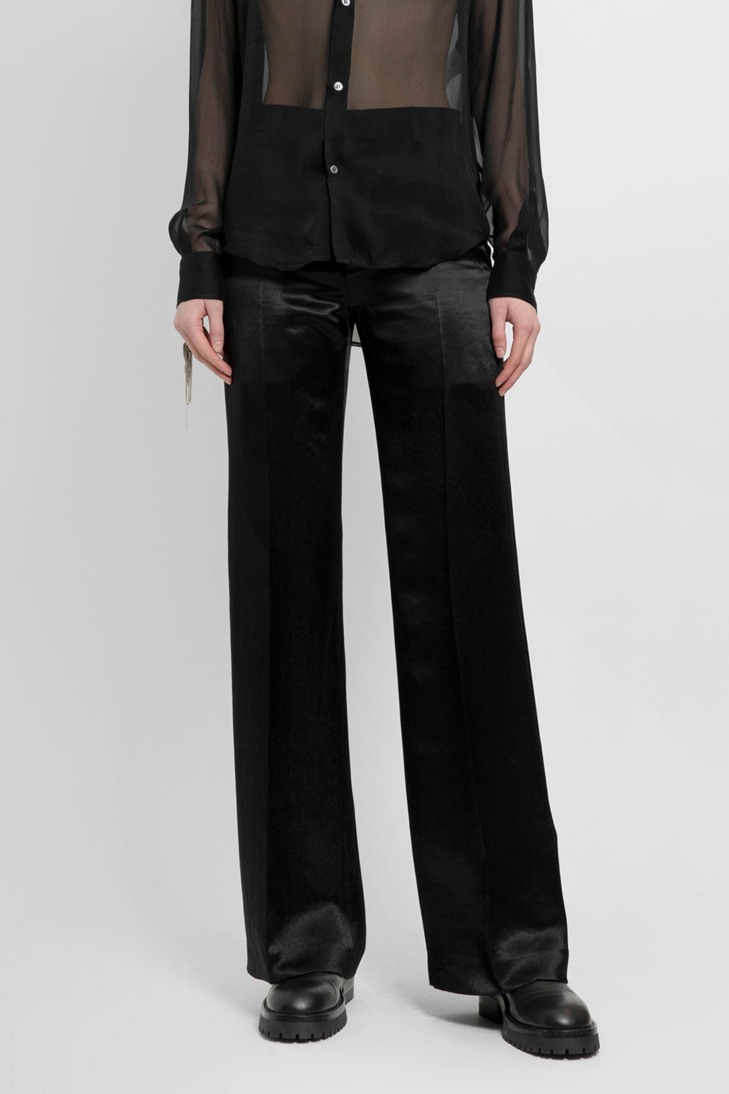 ANN DEMEULEMEESTER WOMAN BLACK TROUSERS