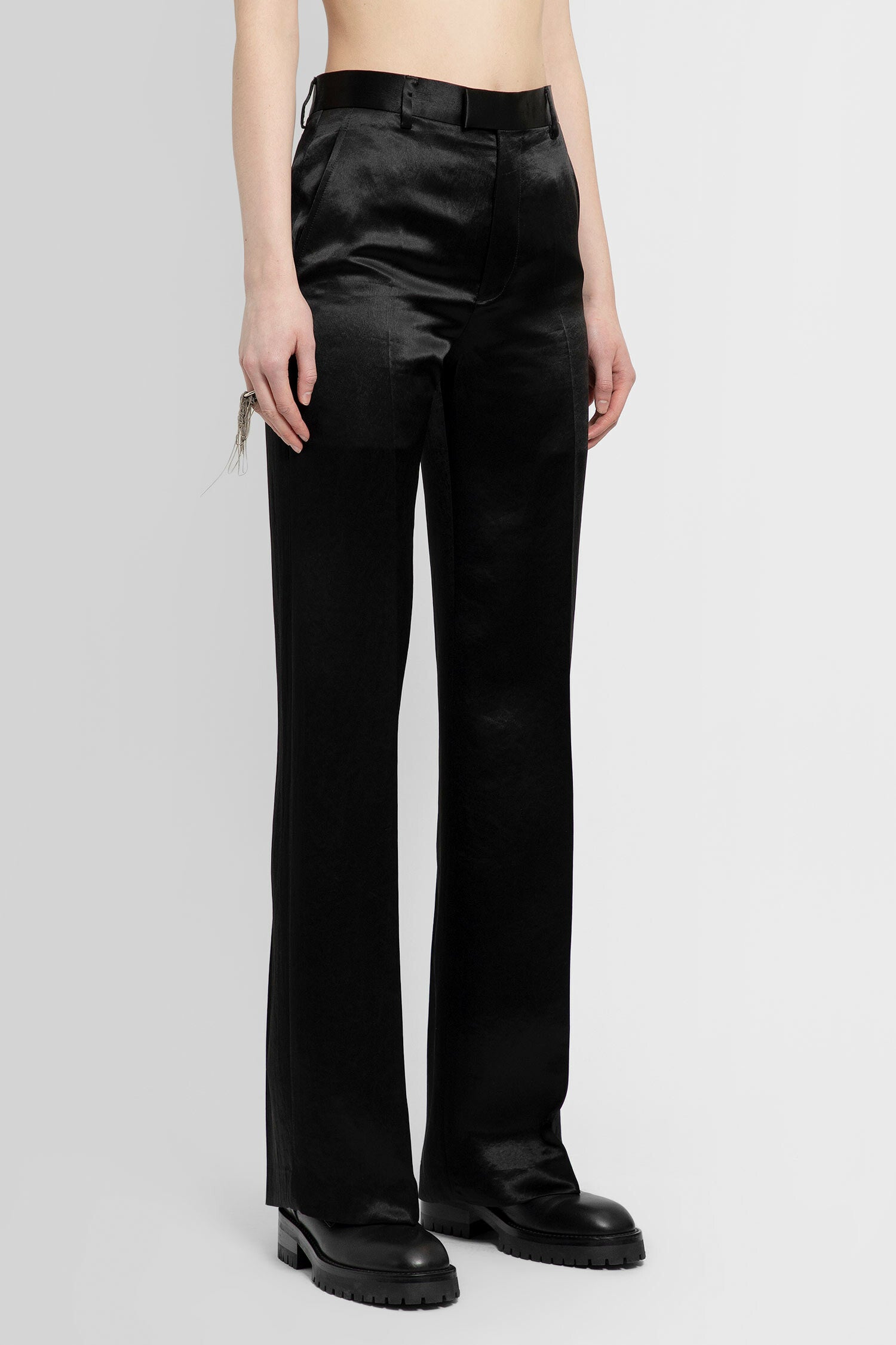 ANN DEMEULEMEESTER WOMAN BLACK TROUSERS