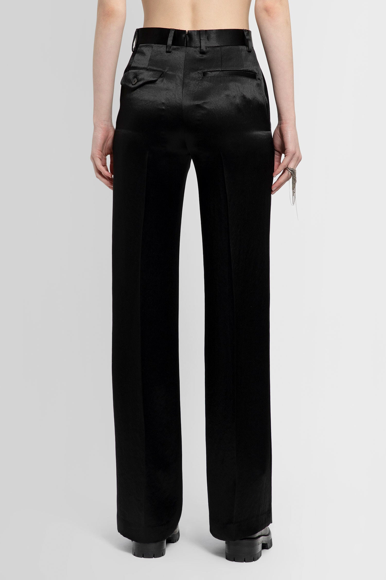 ANN DEMEULEMEESTER WOMAN BLACK TROUSERS