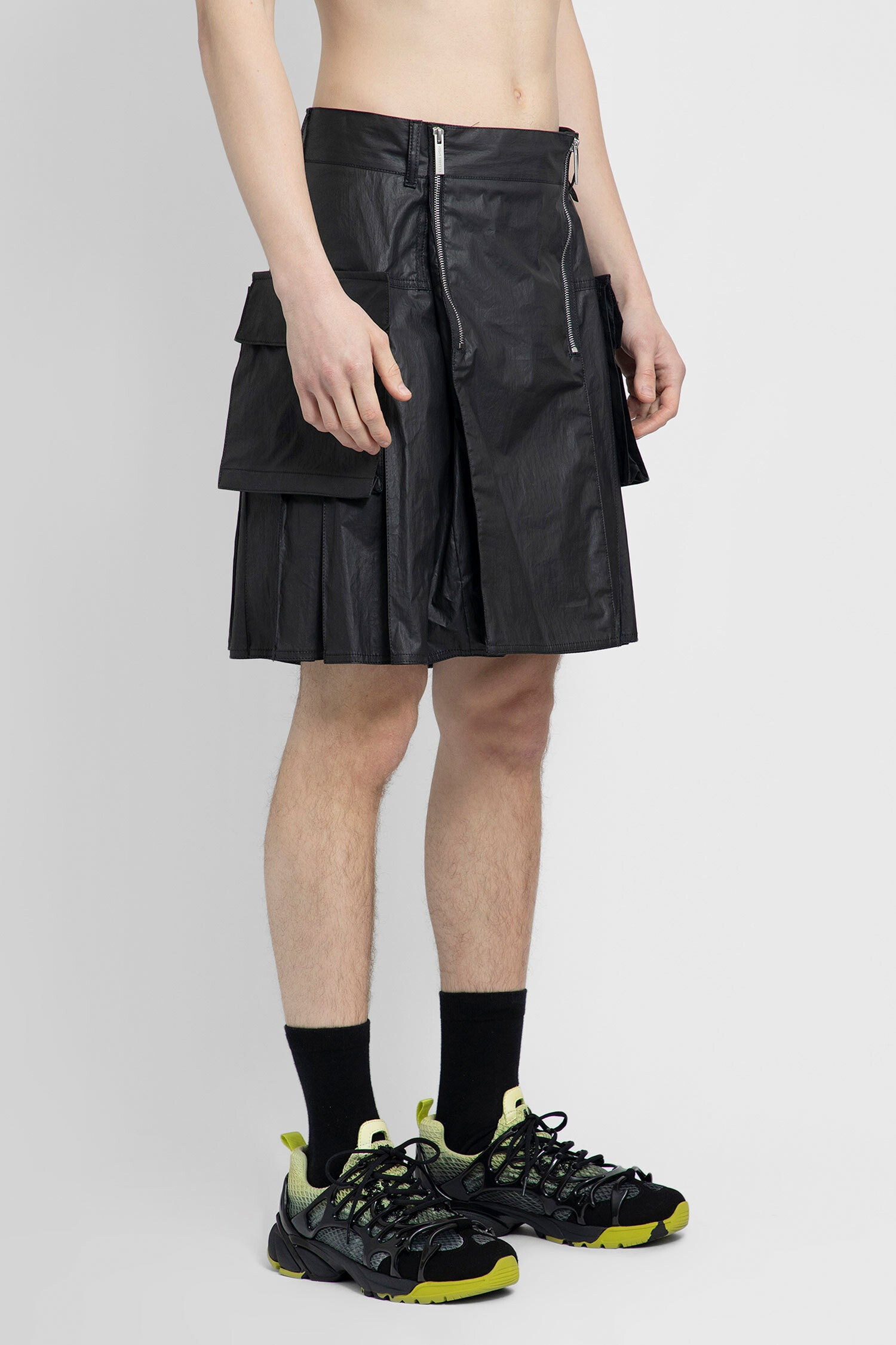 44 LABEL GROUP MAN BLACK SHORTS & SKIRTS