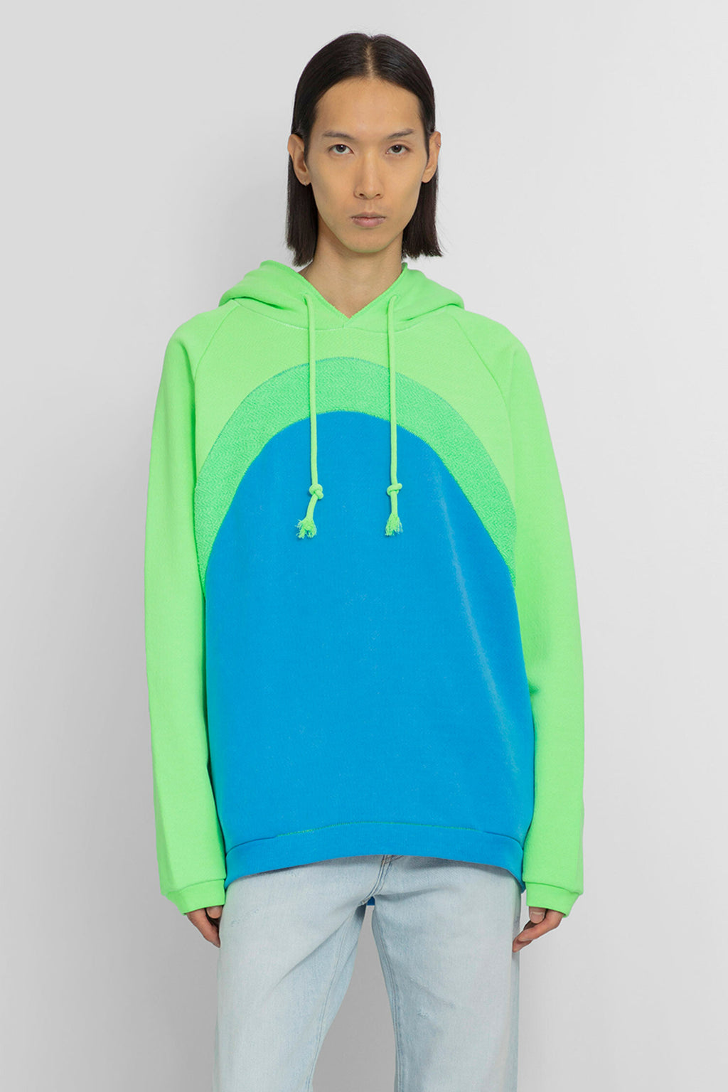 ERL Blue/fluo Green Hoodie for Men