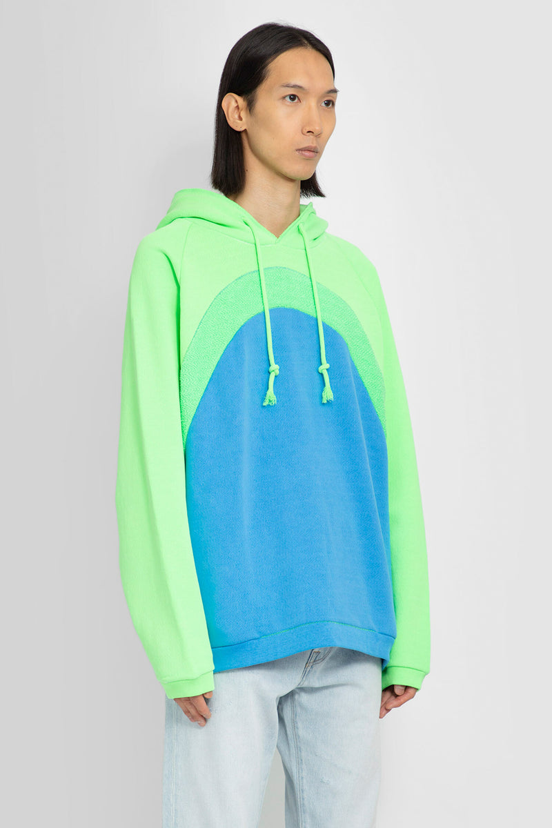 ERL Blue/fluo Green Hoodie for Men