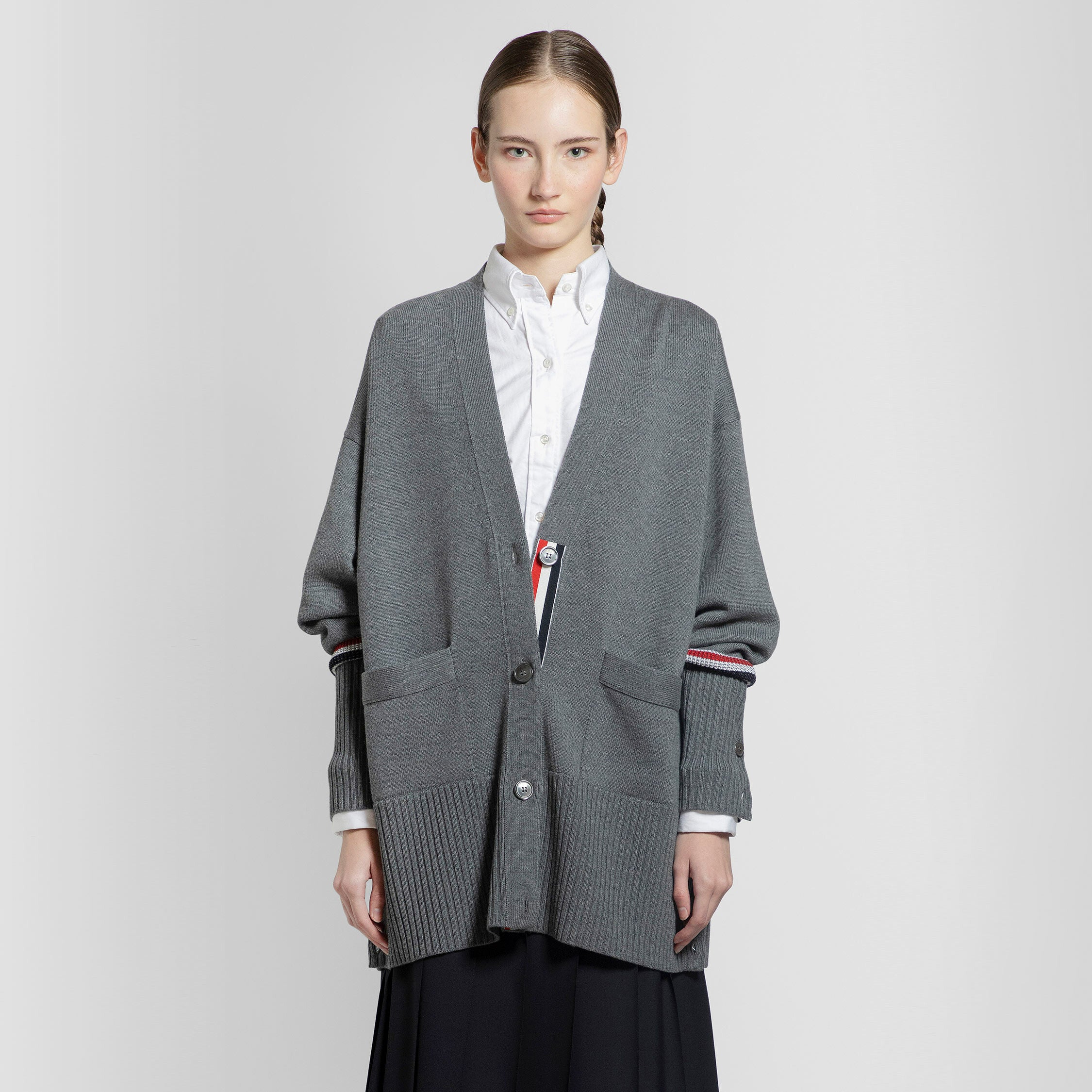 THOM BROWNE WOMAN GREY KNITWEAR - THOM BROWNE - KNITWEAR | Antonioli